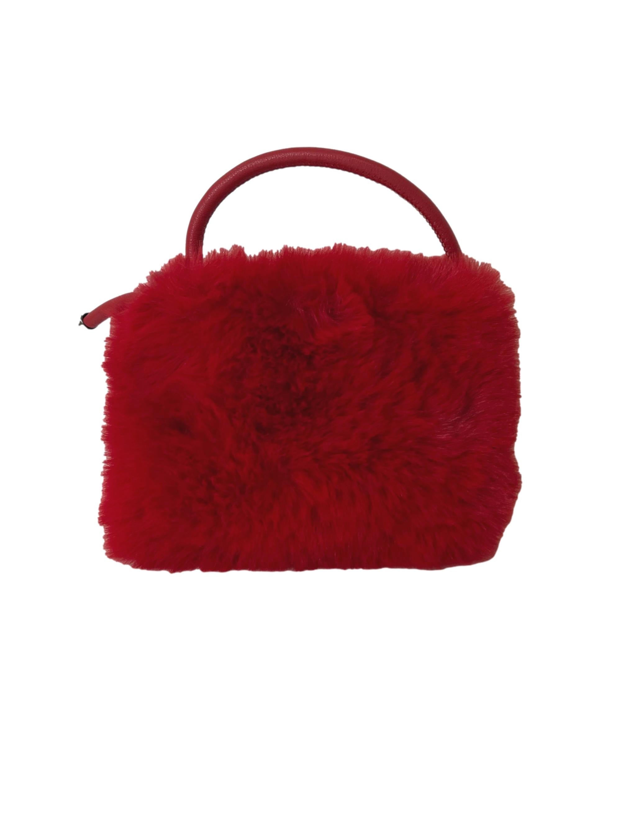 Bright Red Furry Bag