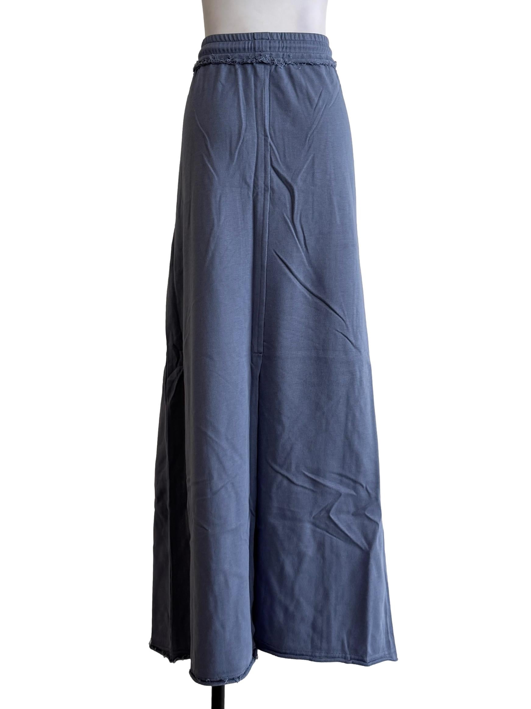 Blue Keith Raw Hem Jersey Skirt