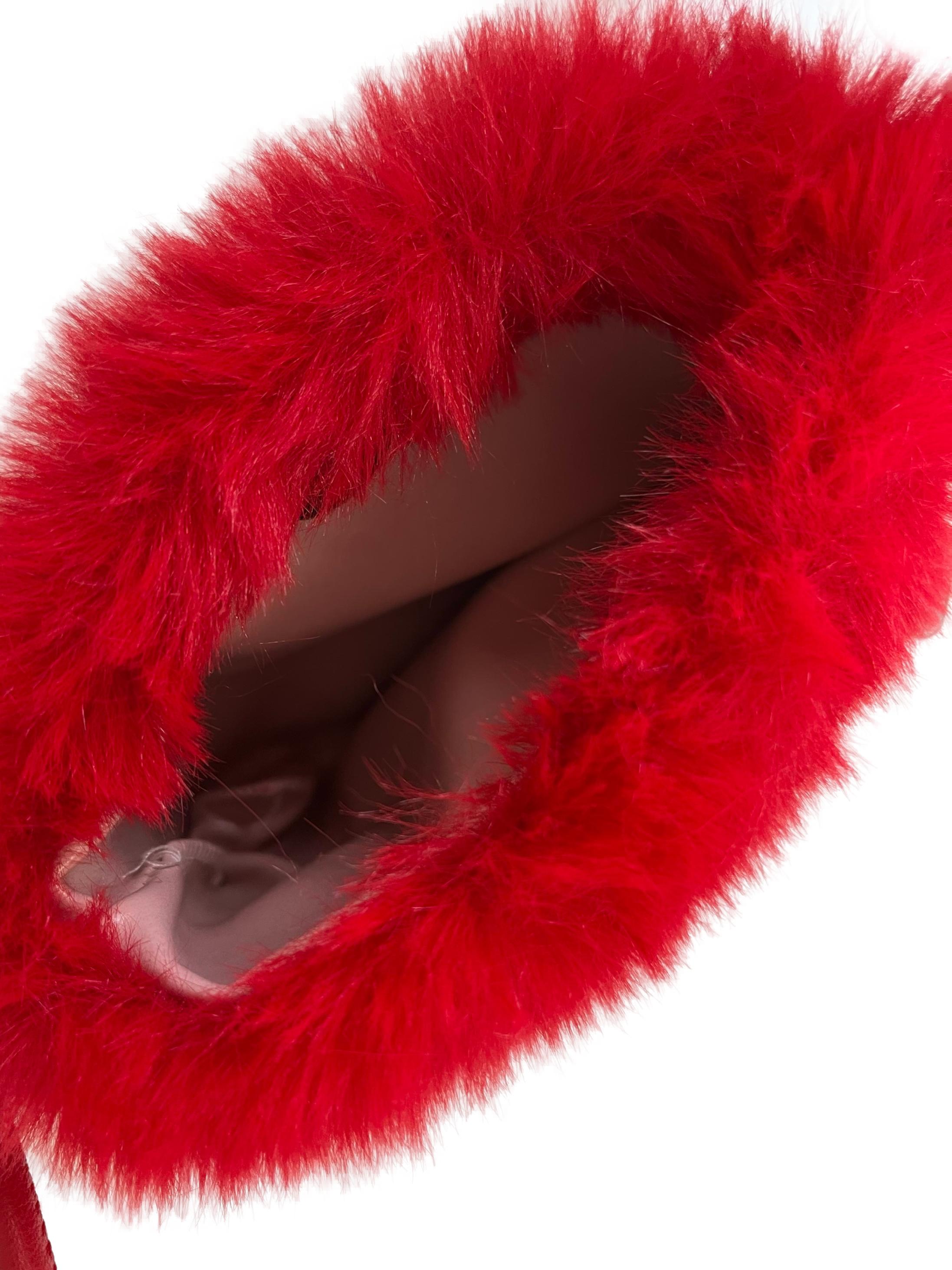 Bright Red Furry Bag