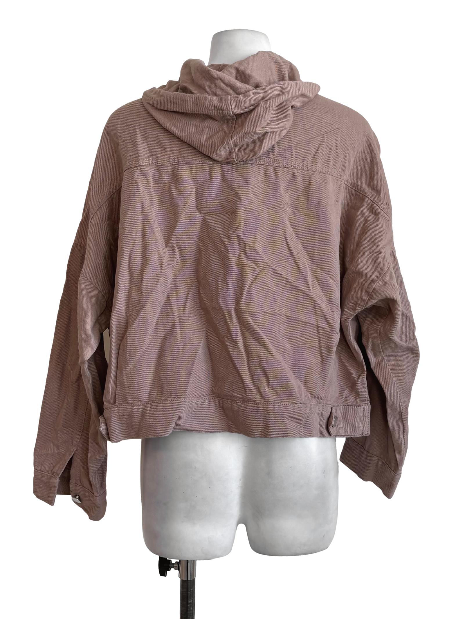 Light Mauve Denim Hooded Jacket