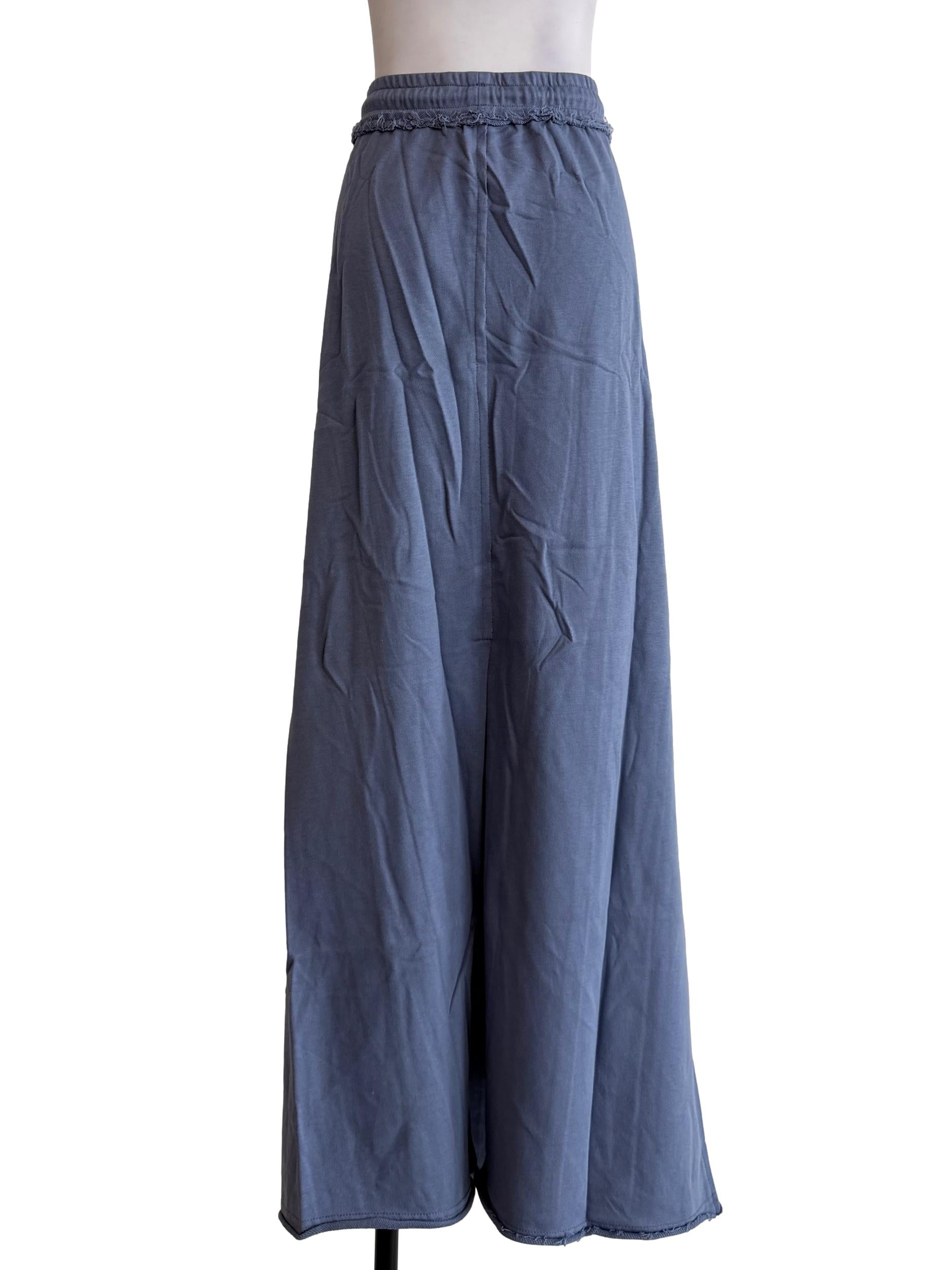 Blue Keith Raw Hem Jersey Skirt