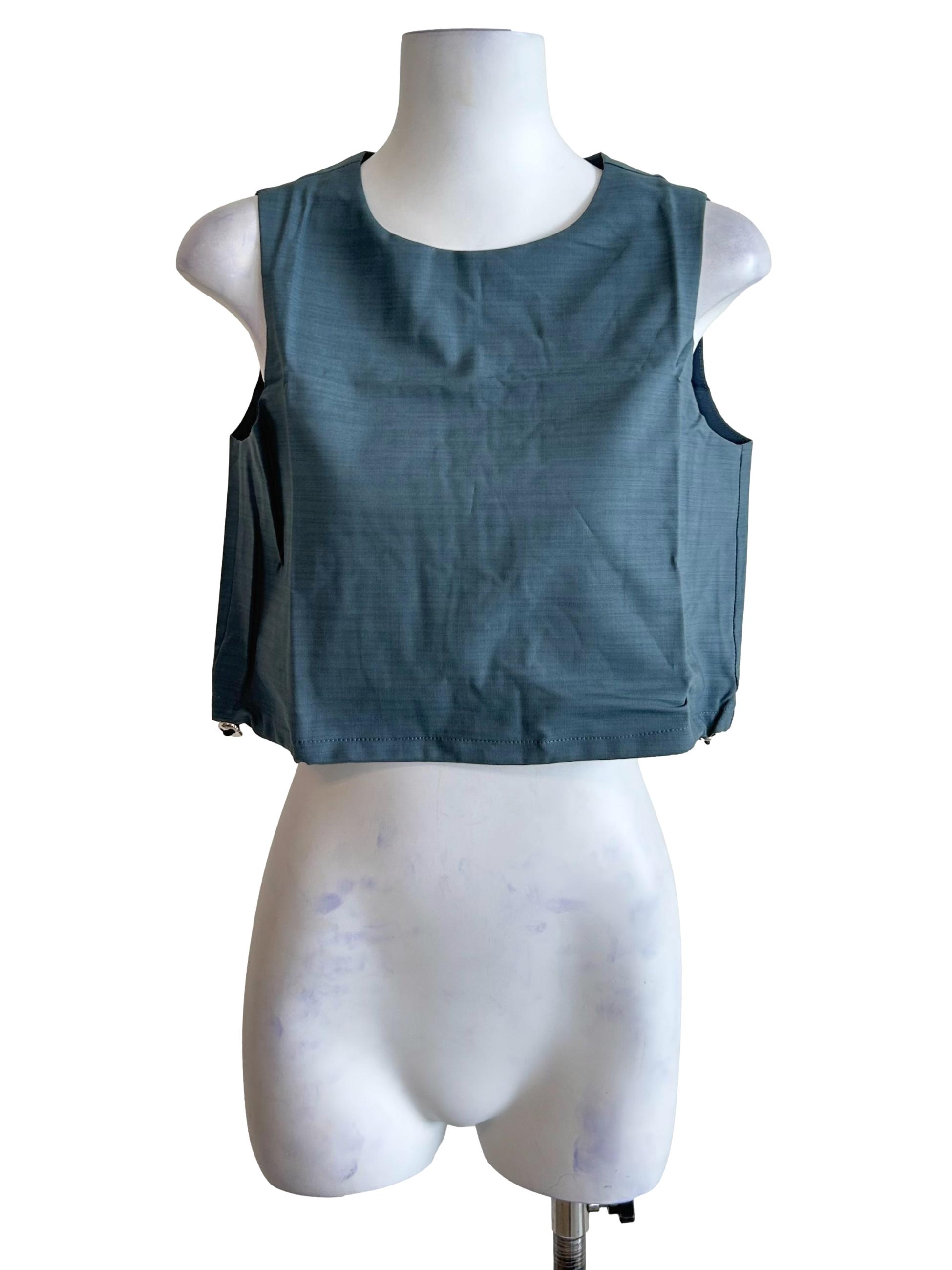 Slate Grey Soren Parachute Drawstring Top