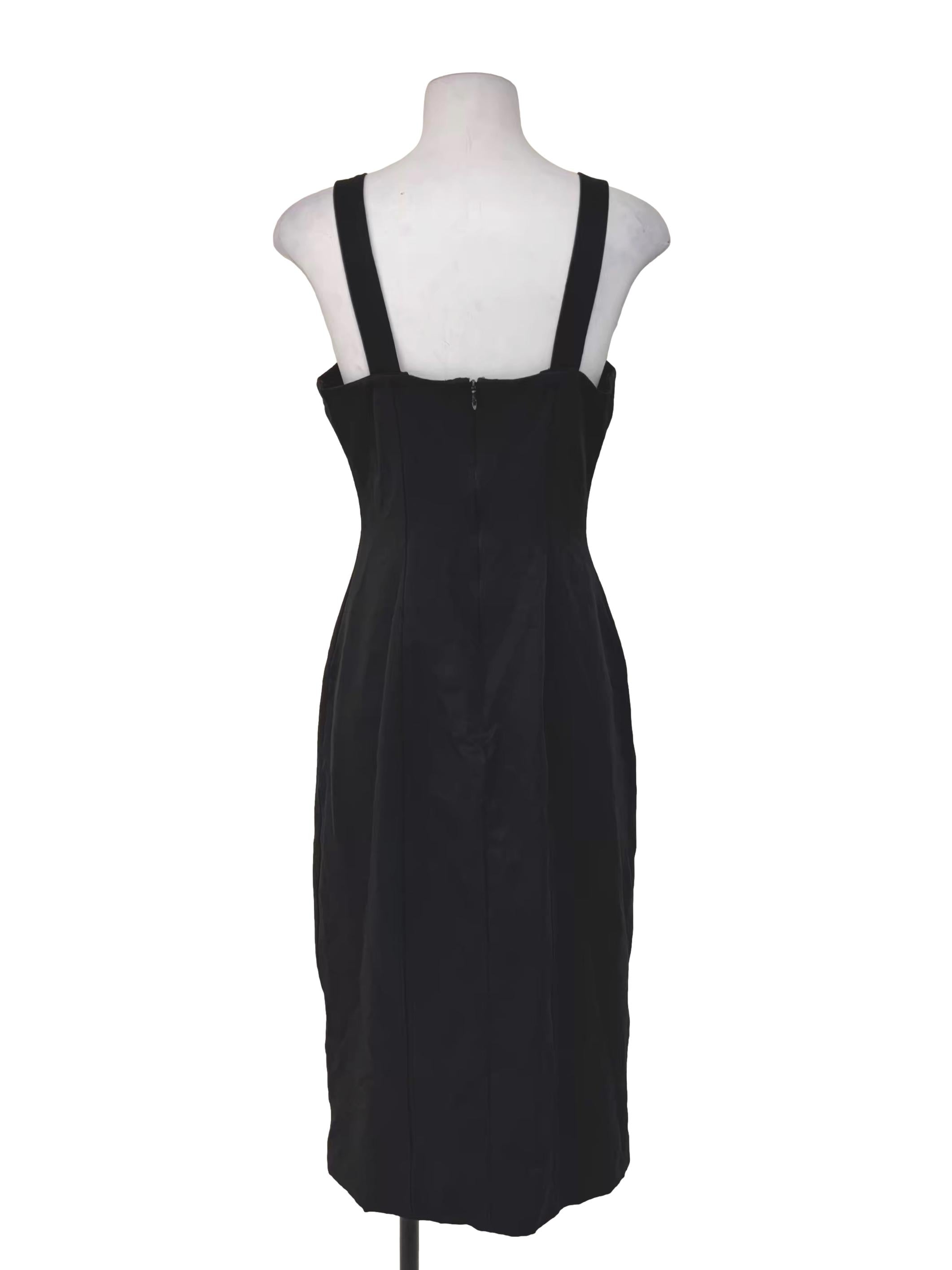 Ink Black Hourglass Button Dress