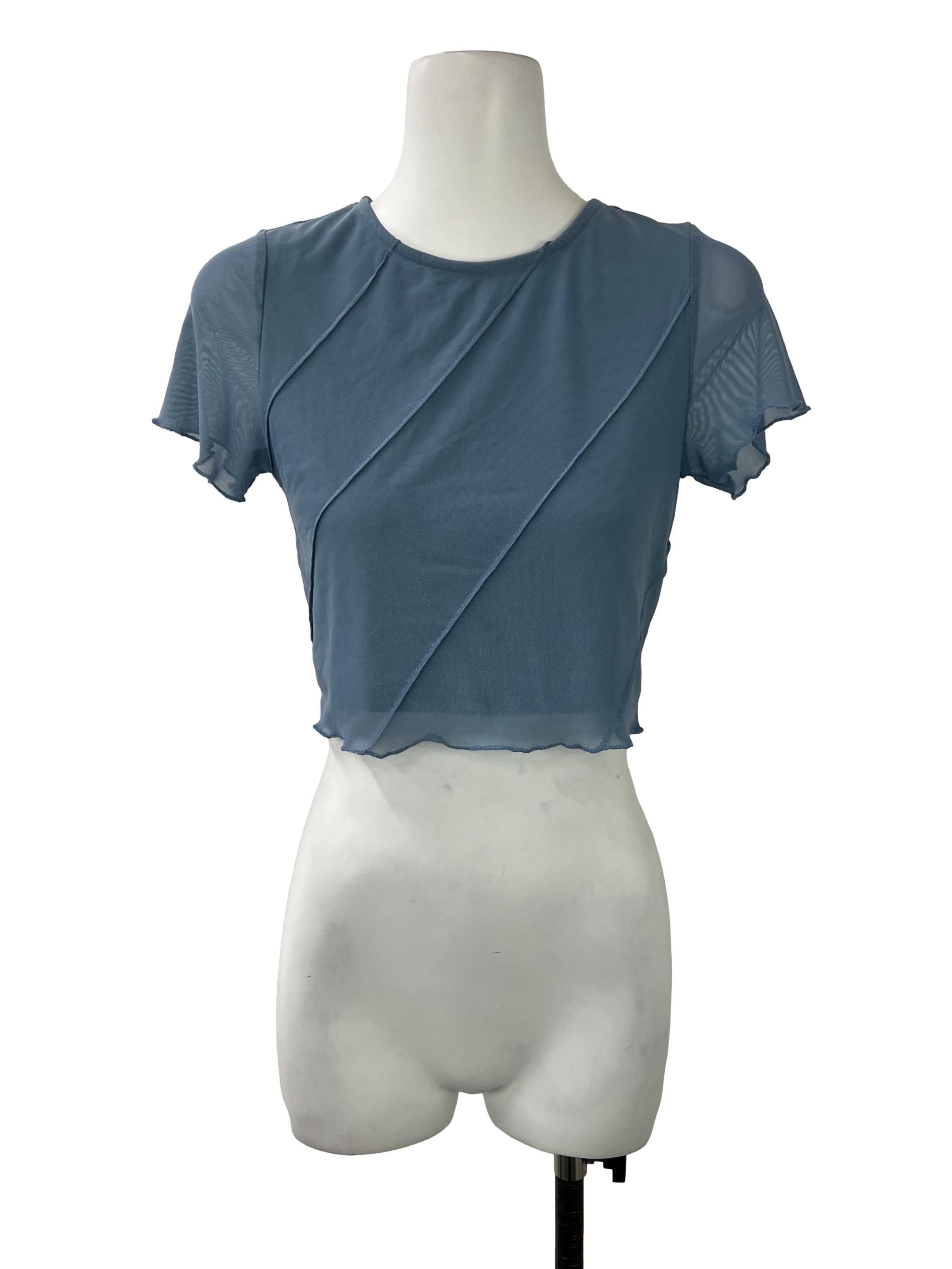 Blue Mesh Baby Tee TTR
