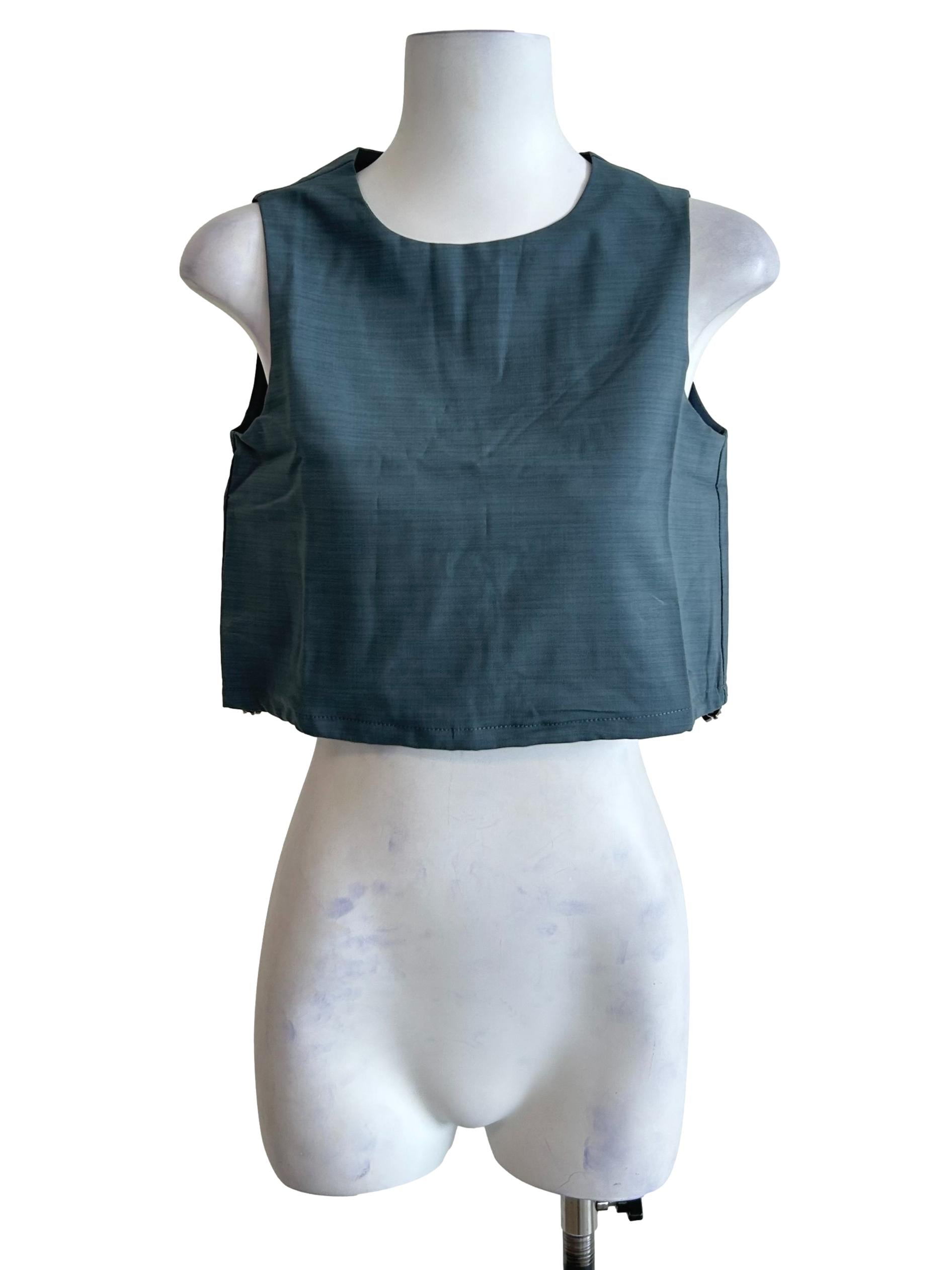 Slate Grey Soren Parachute Drawstring Top