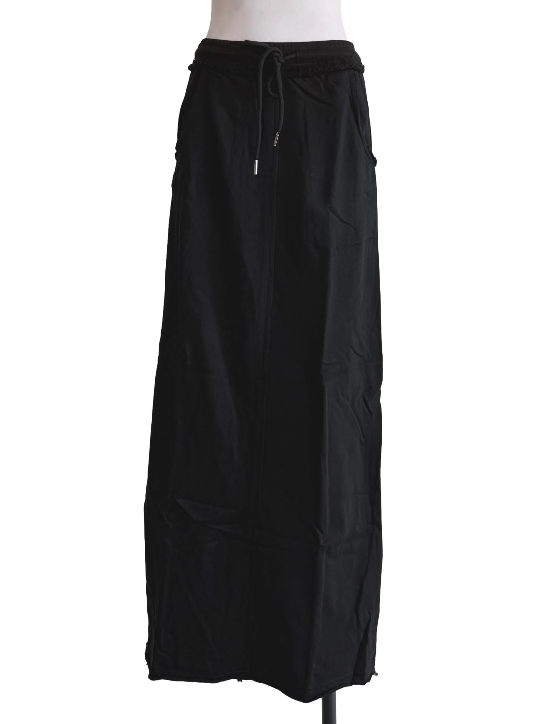 Black Keith Raw Hem Jersey Skirt