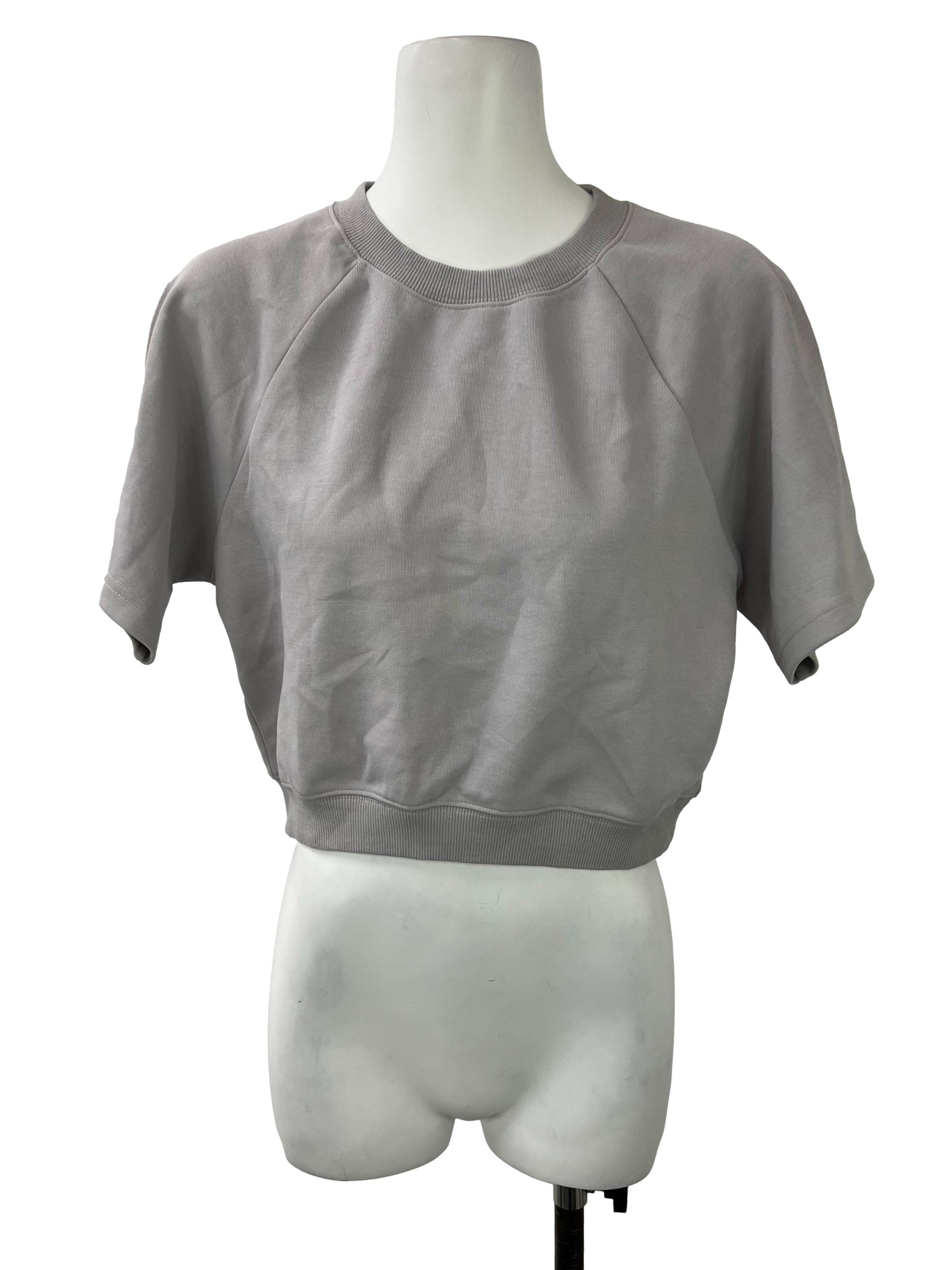 Grey Round Neck Cropped Tee TCL