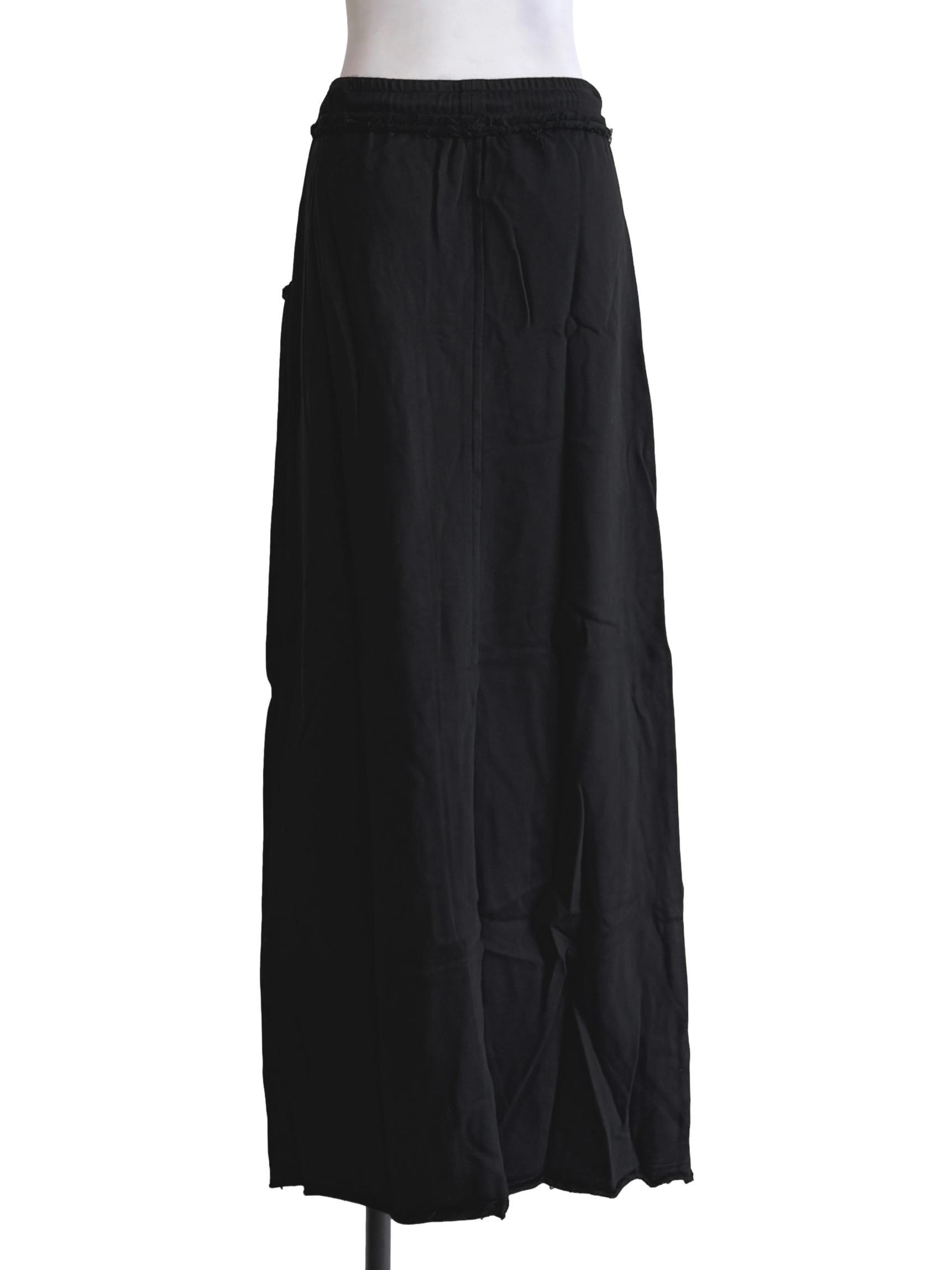 Black Keith Raw Hem Jersey Skirt