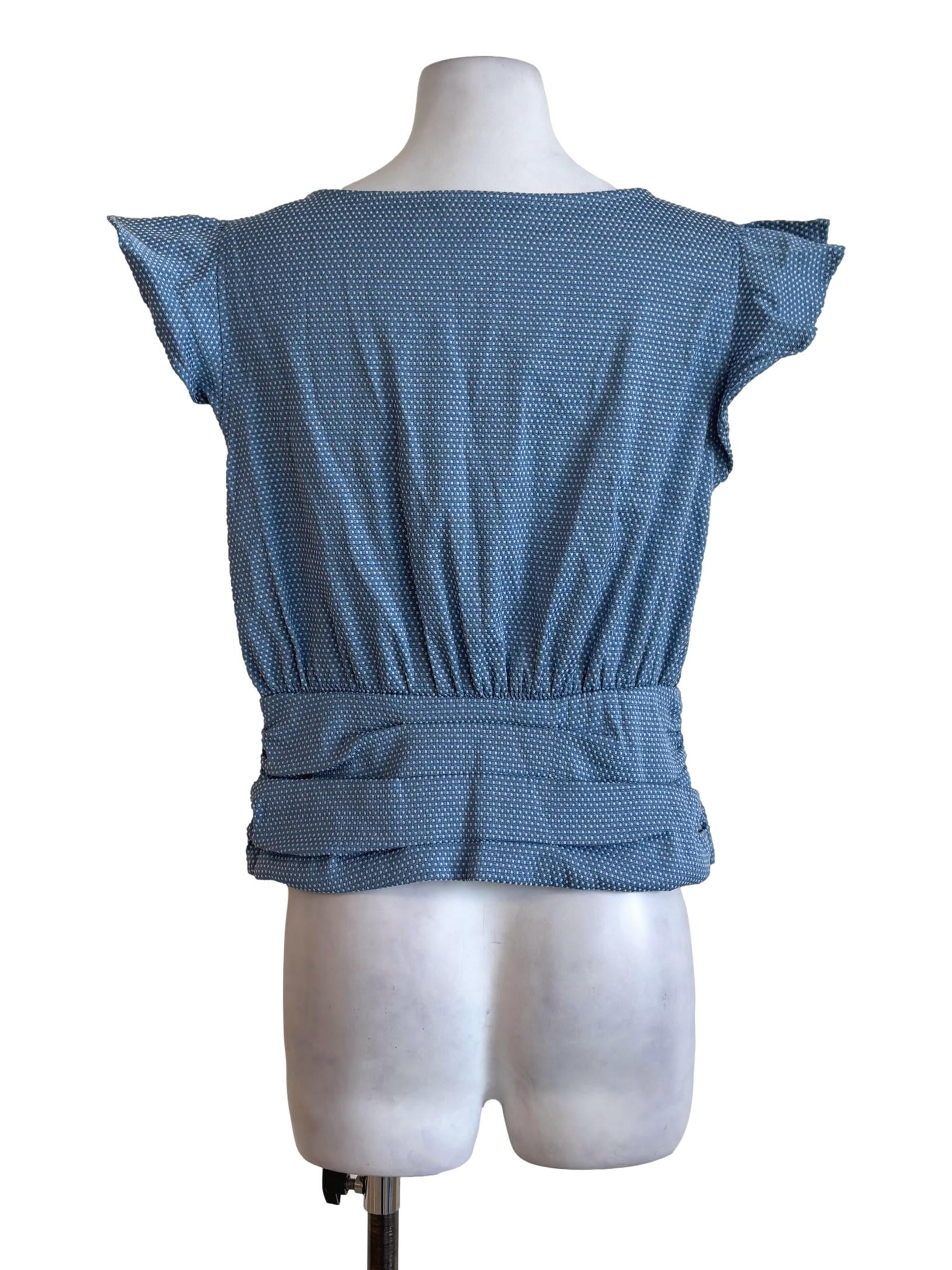Aegean Dots Pleated Top