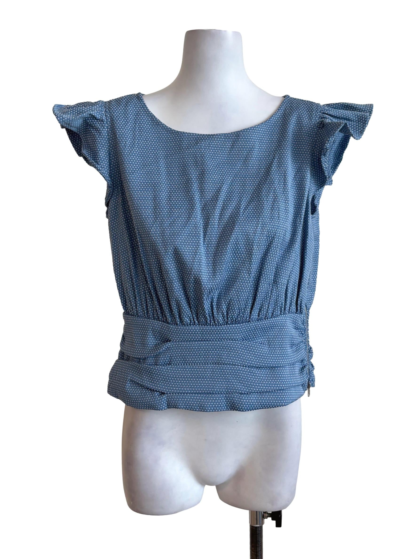 Aegean Dots Pleated Top