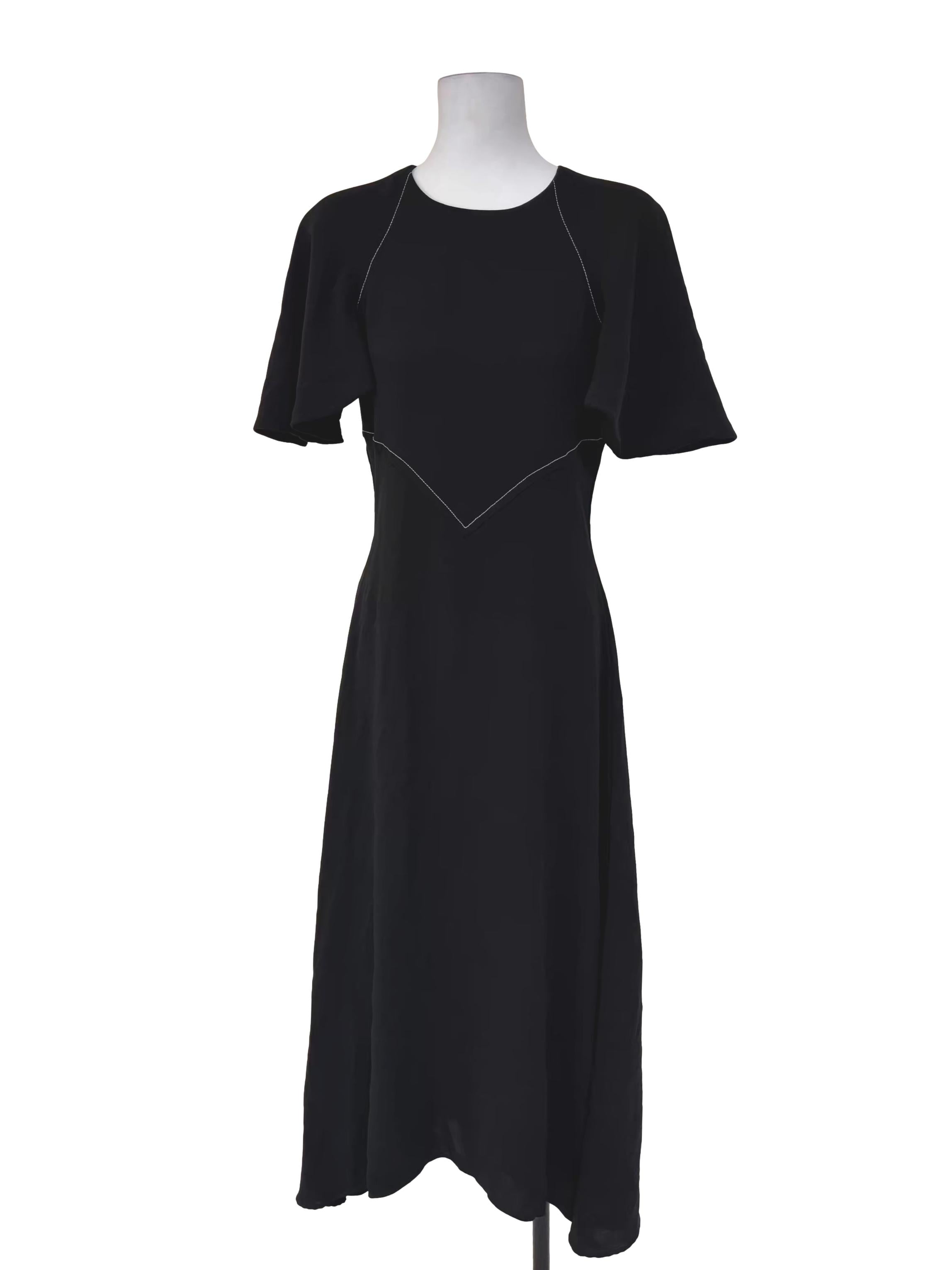 Night Black Butterfly Sleeve Dress