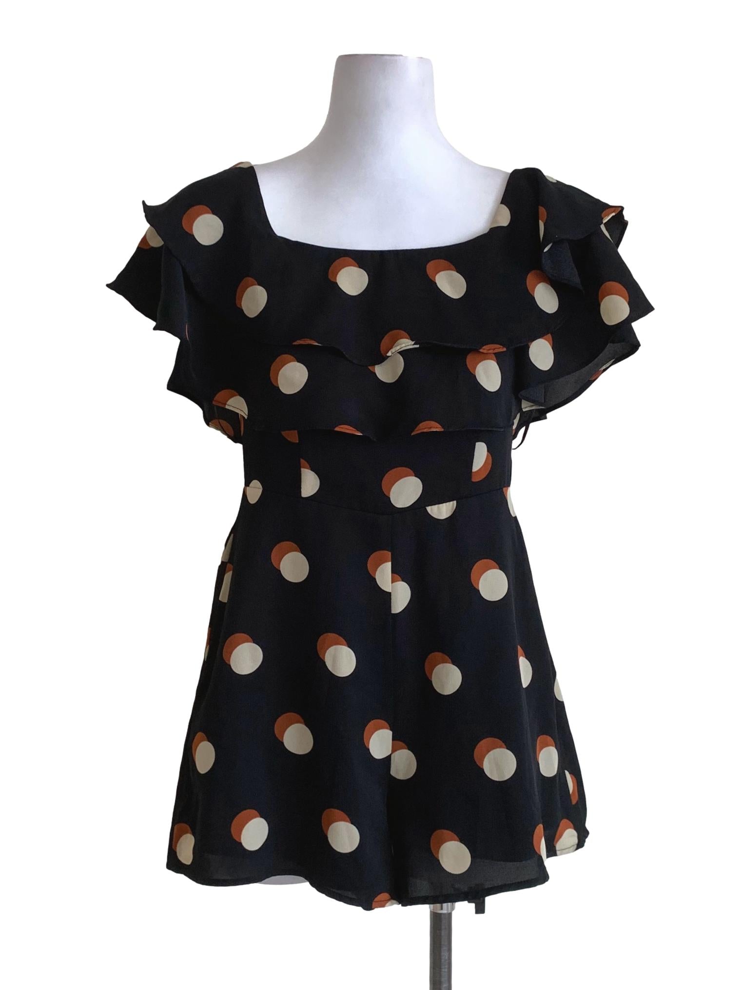 Black Polka Dots Romper
