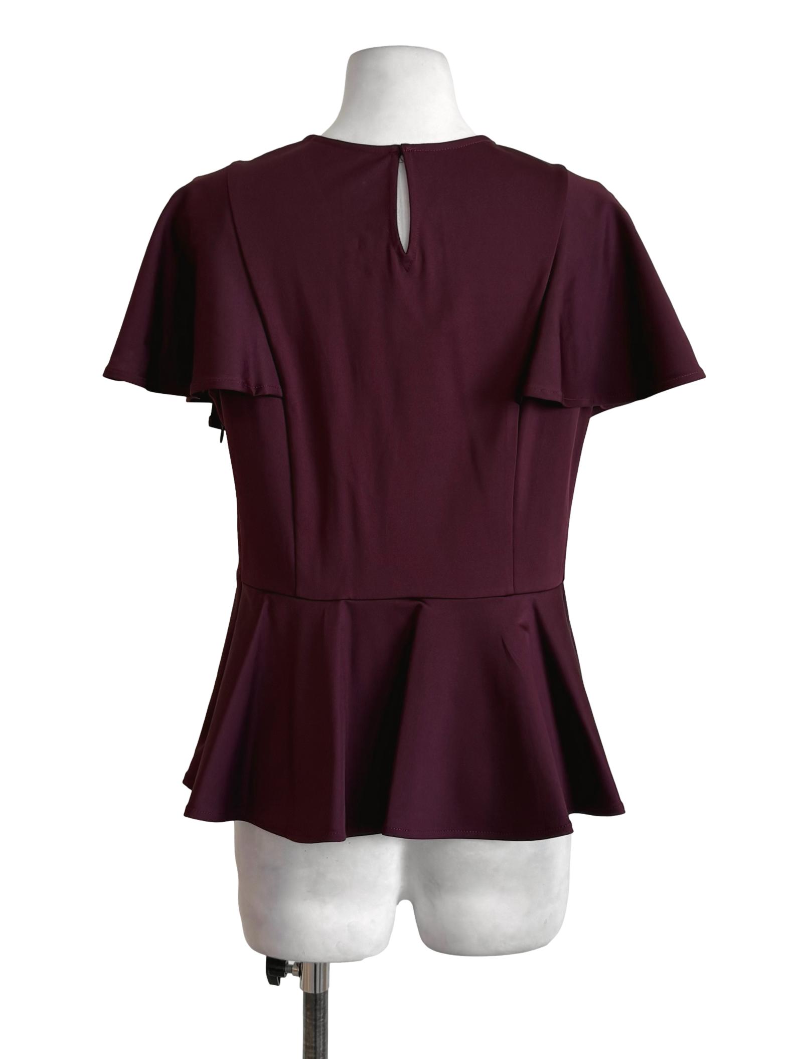 Sangria Ruffle Peplum Top