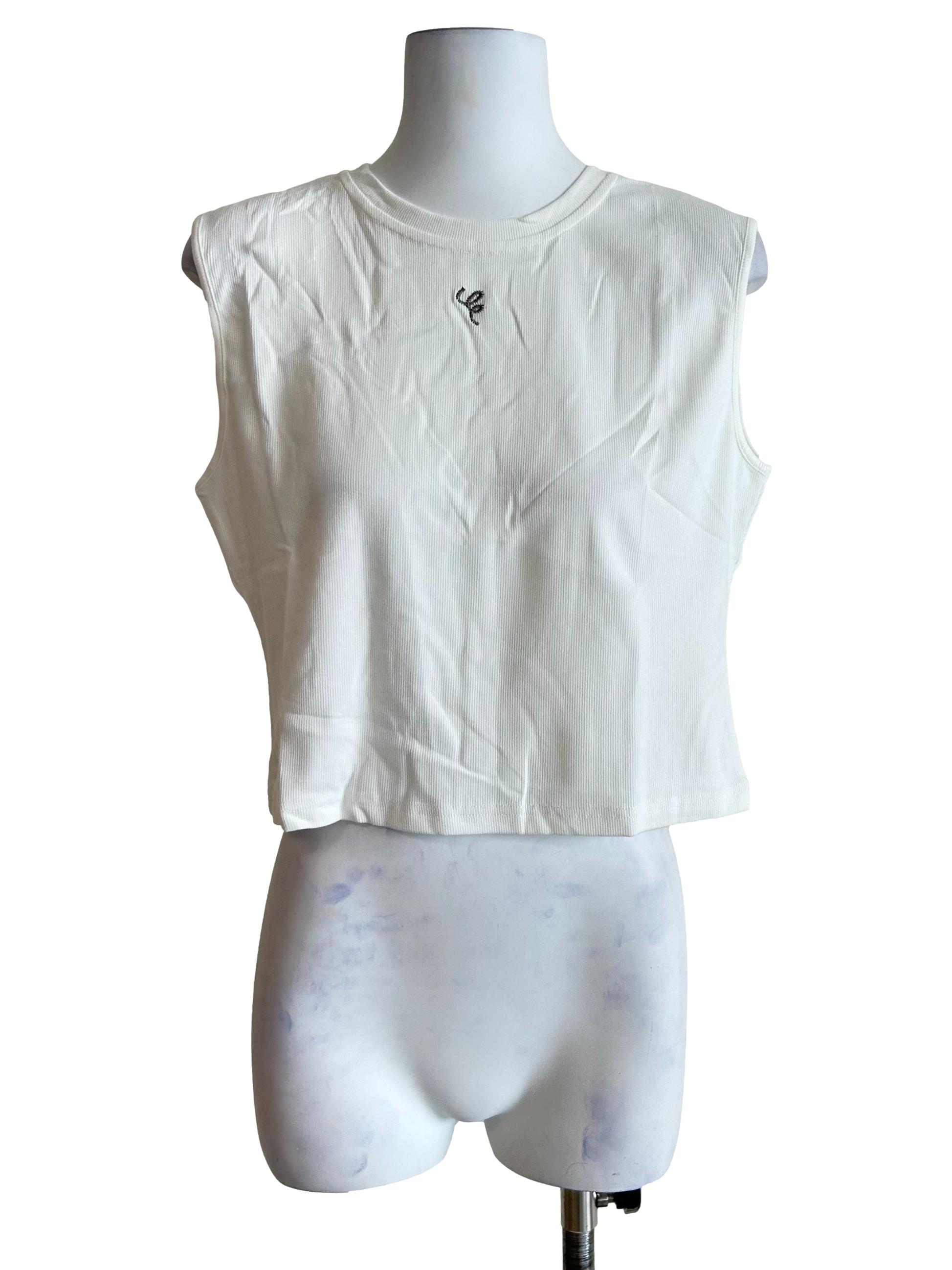 White Nelia Ribbed Tank Top