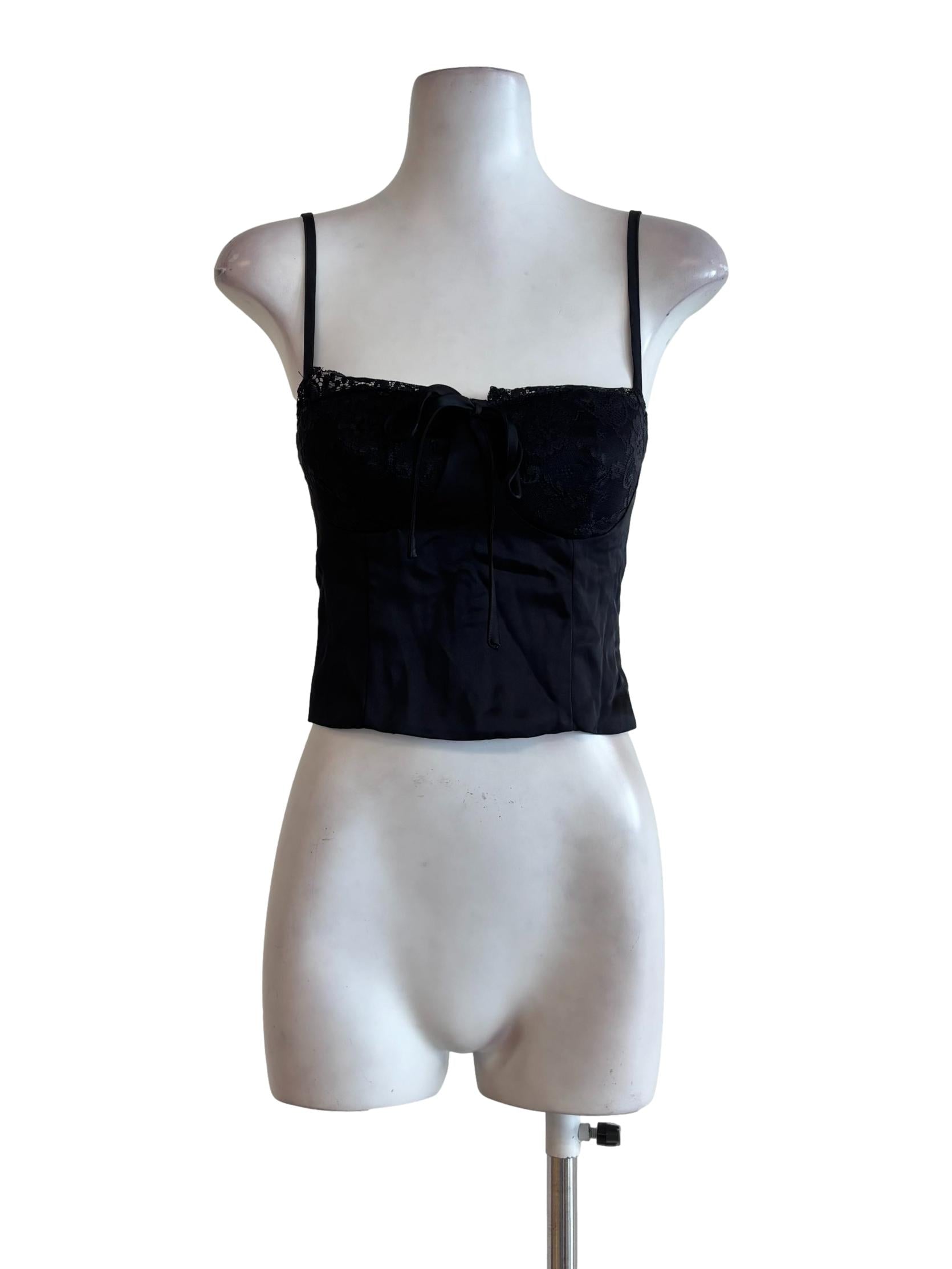 Black Laced Spaghetti Strap Top