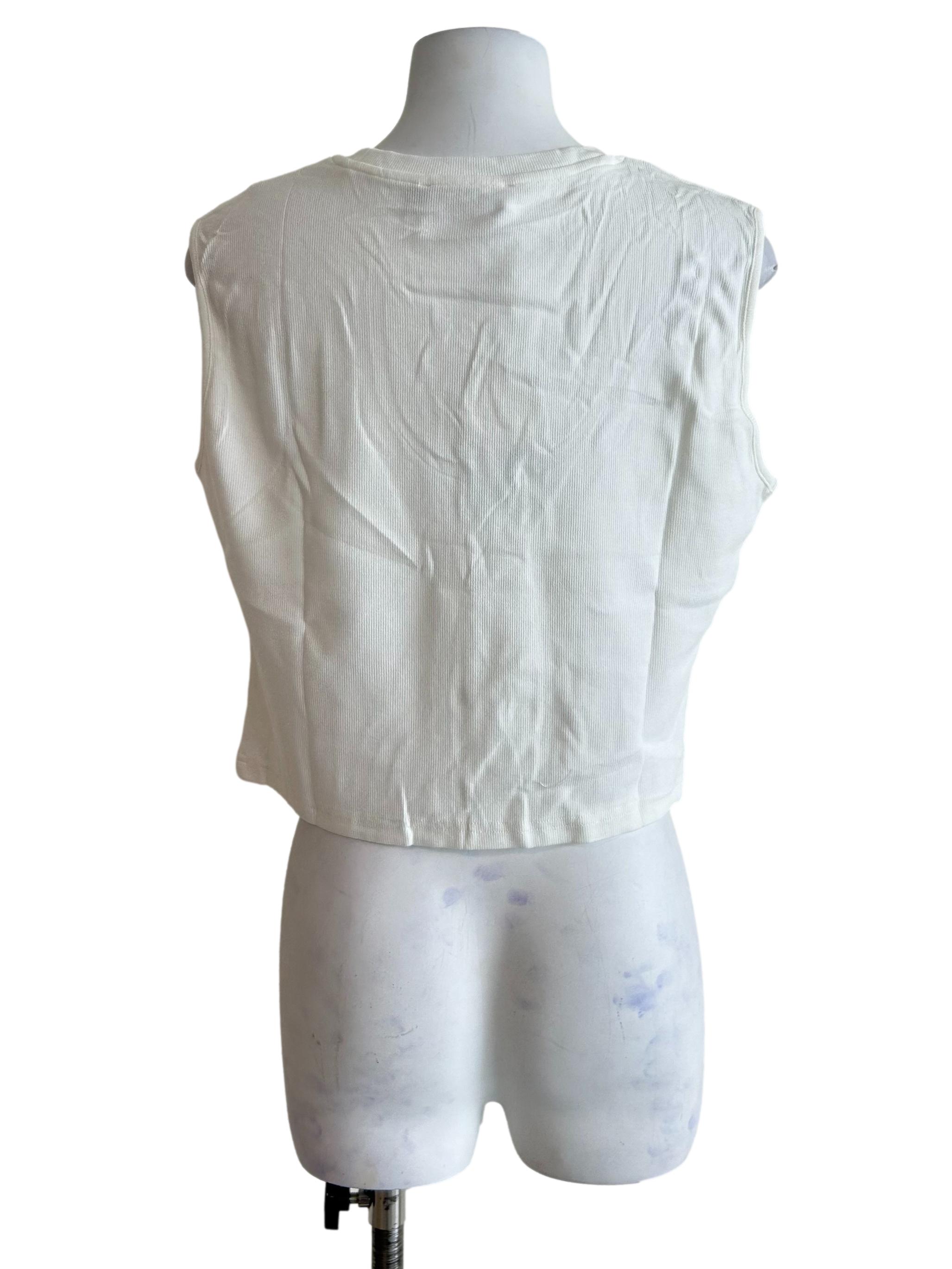 White Nelia Ribbed Tank Top