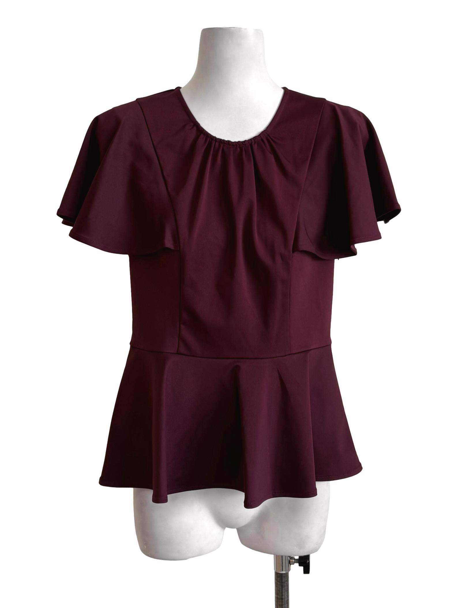 Sangria Ruffle Peplum Top