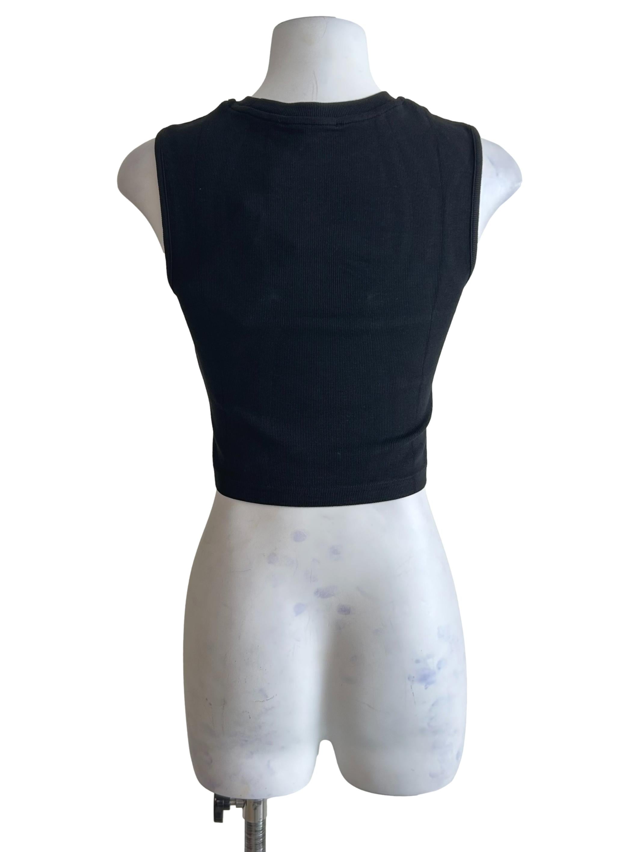 Black Nelia Ribbed Tank Top