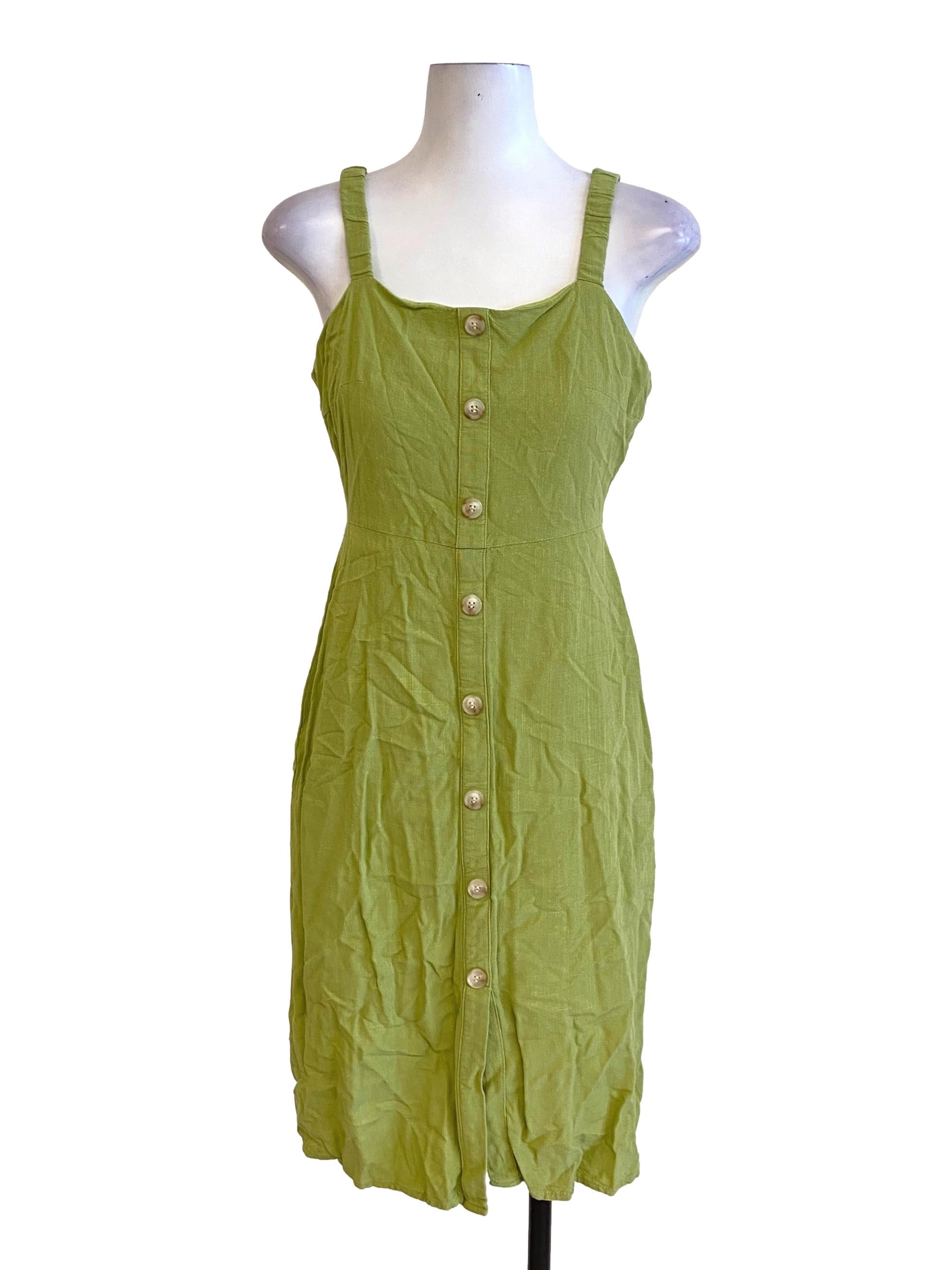 Olive Green Buttoned Down Bodycon Dress