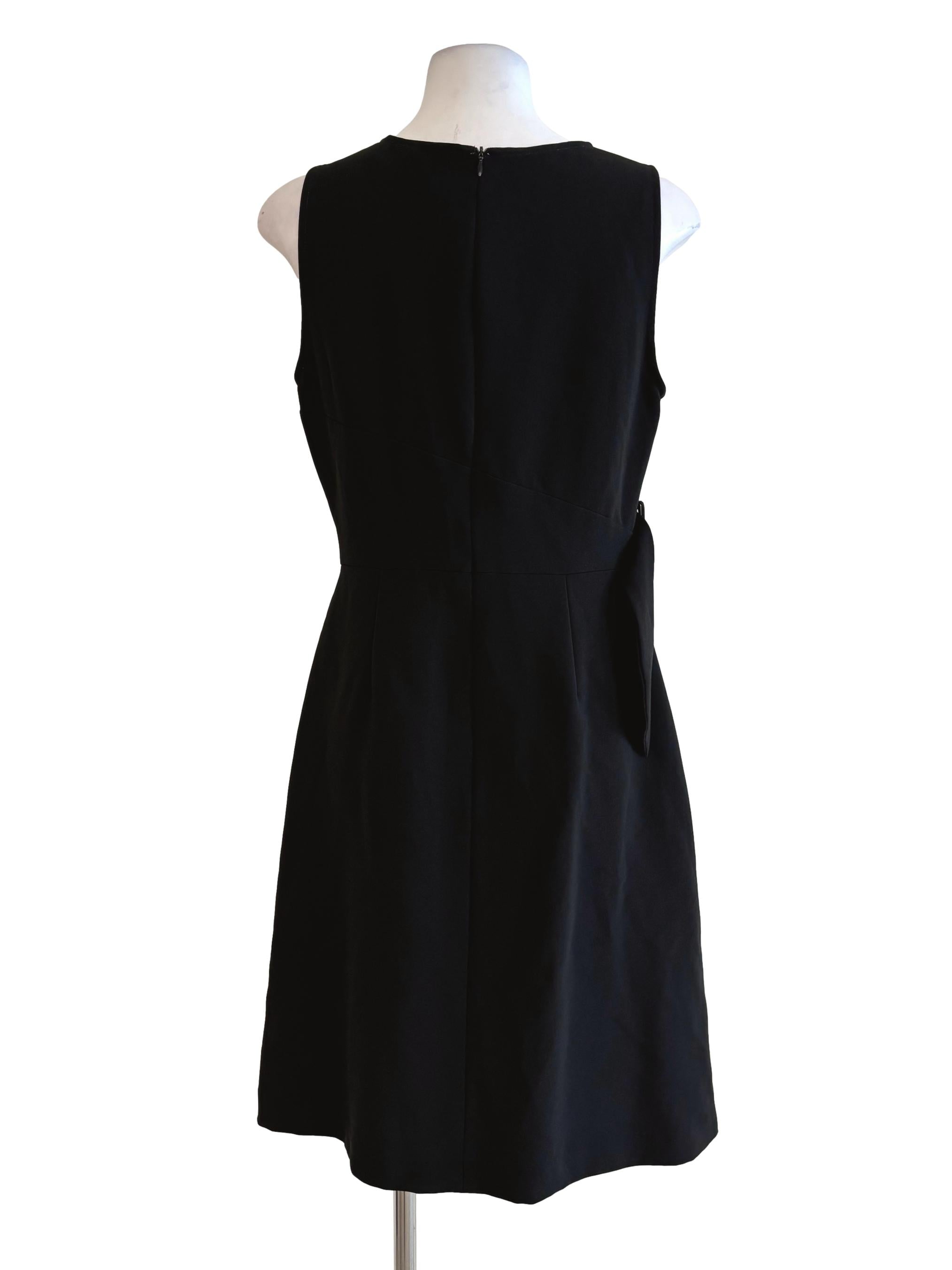 Rich Black Beige Side A-Line Dress