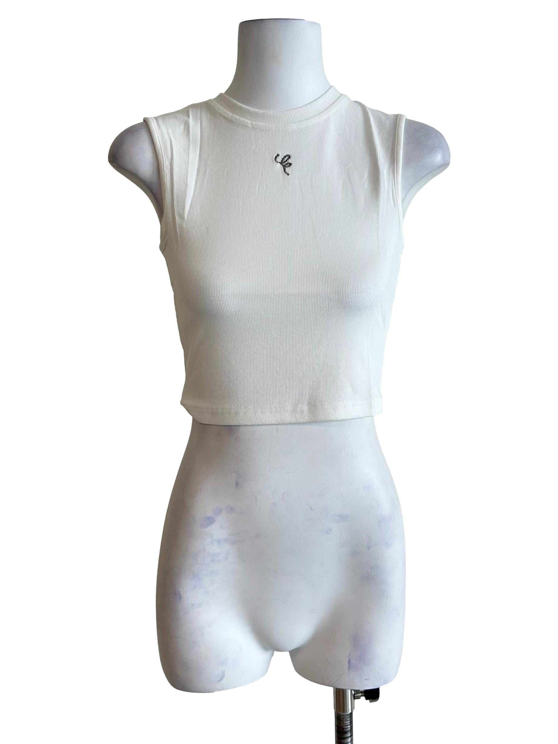White Nelia Ribbed Tank Top