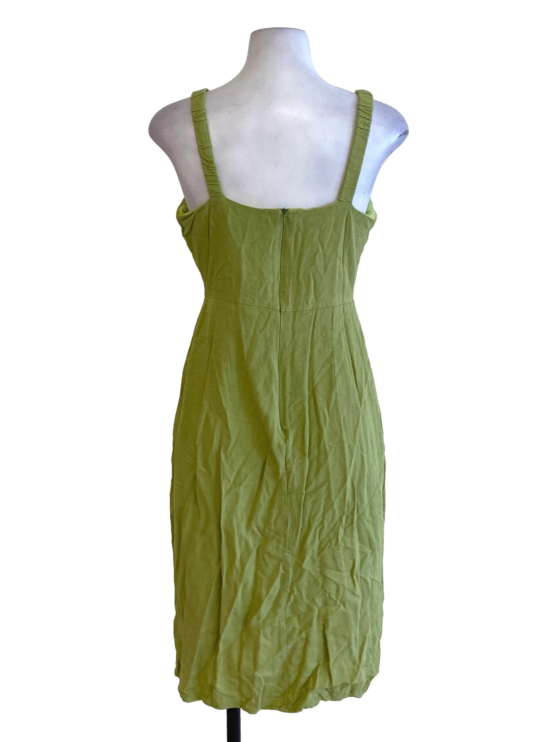 Olive Green Buttoned Down Bodycon Dress