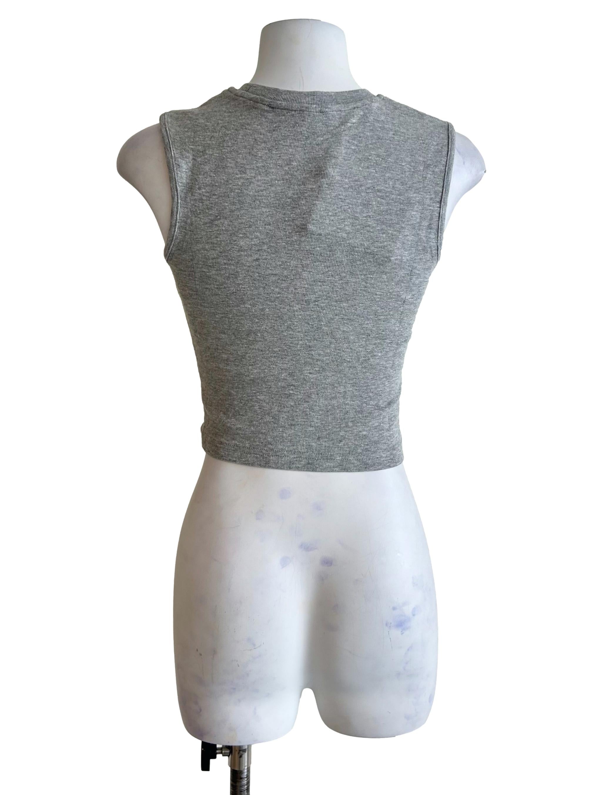 Grey Nelia Ribbed Tank Top