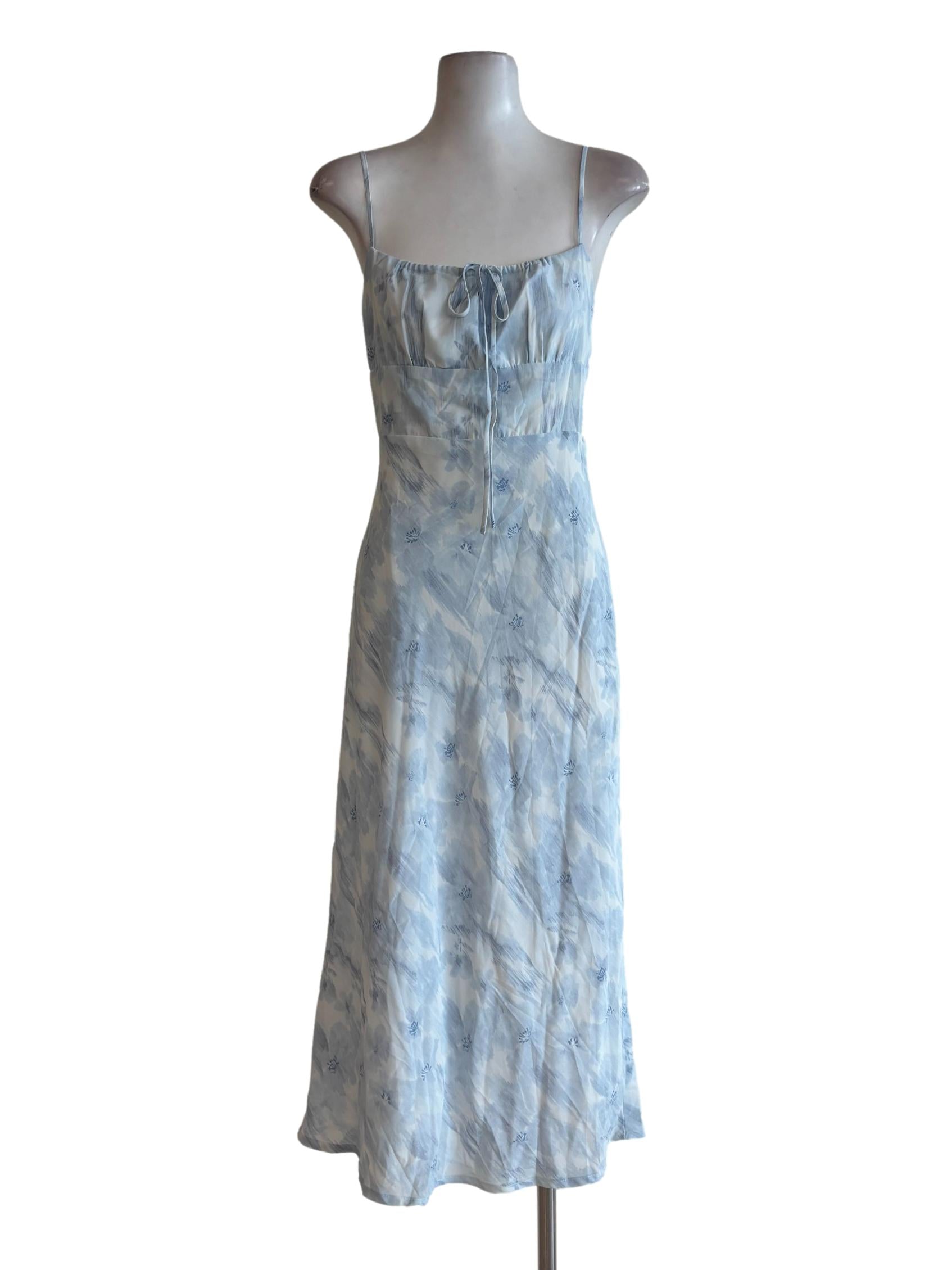 Baby Blue Floral Slip Dress