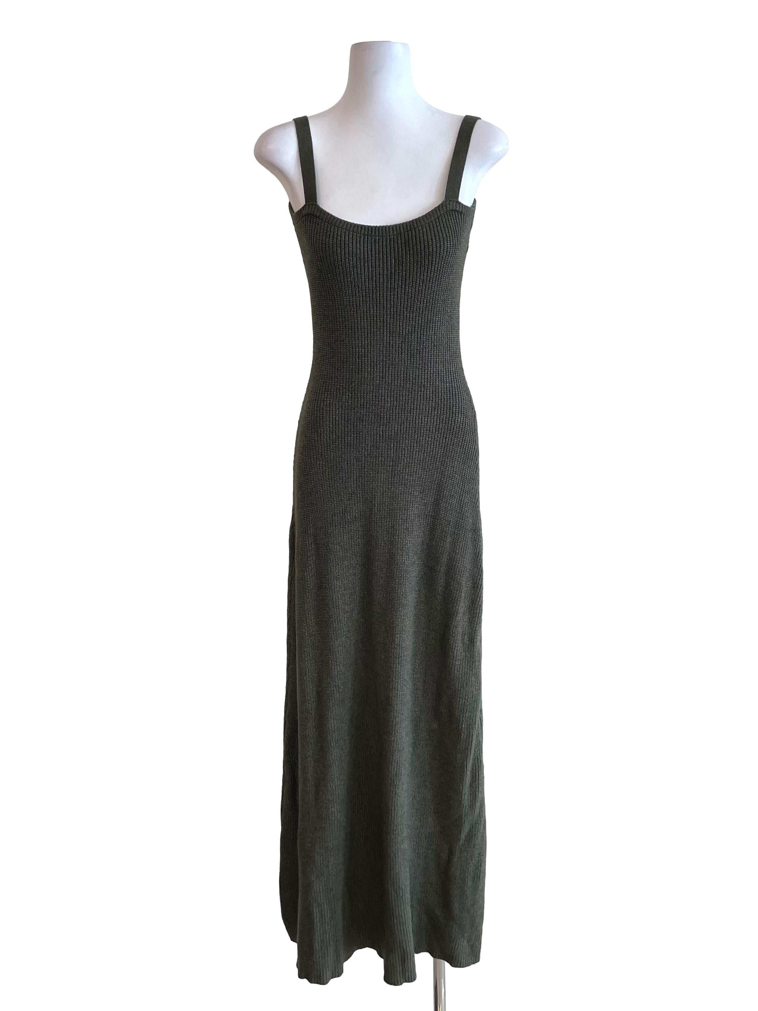 Moss Square Neck Knit Skinny Dress