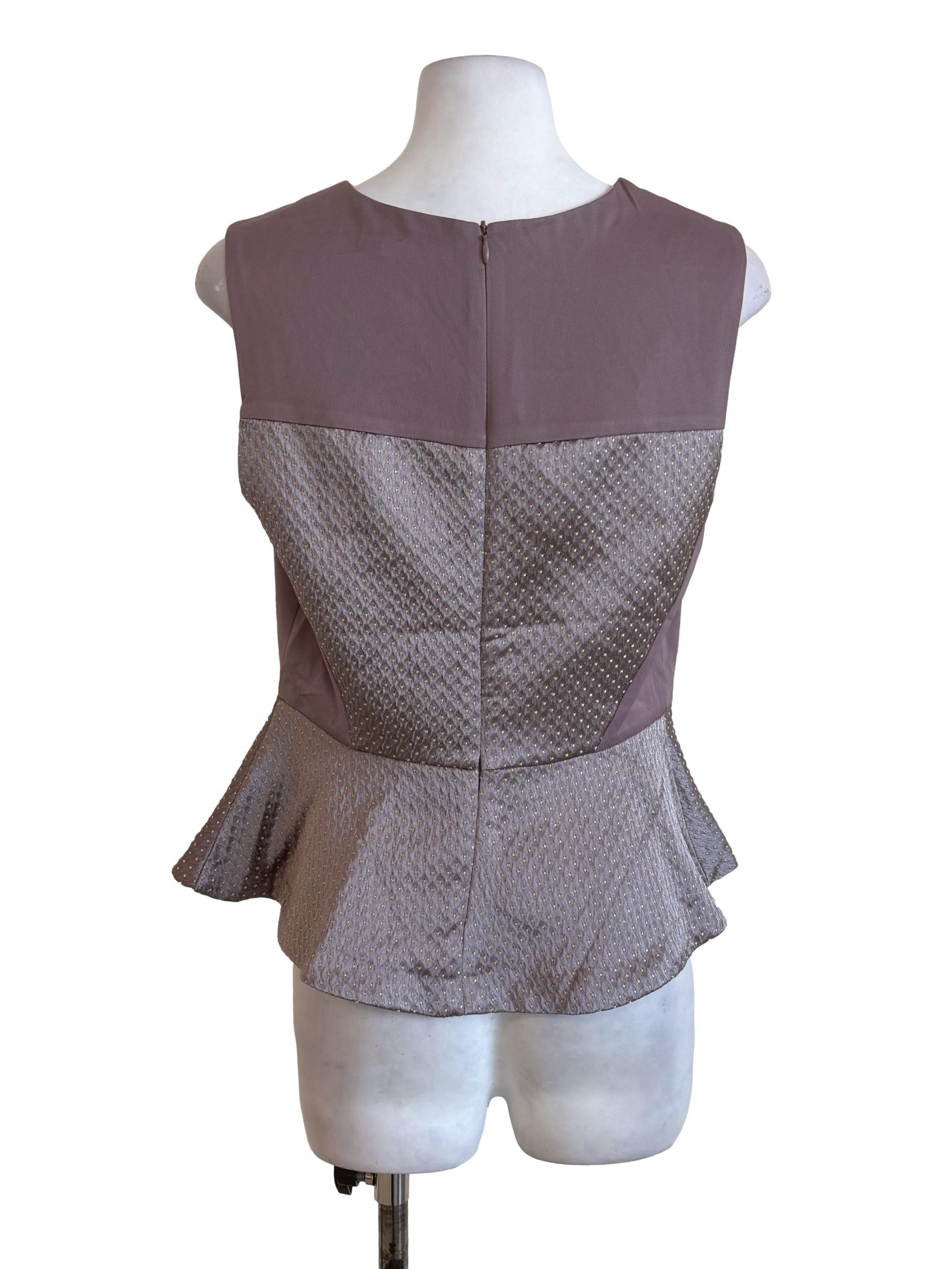 Mauve Dots Peplum Top