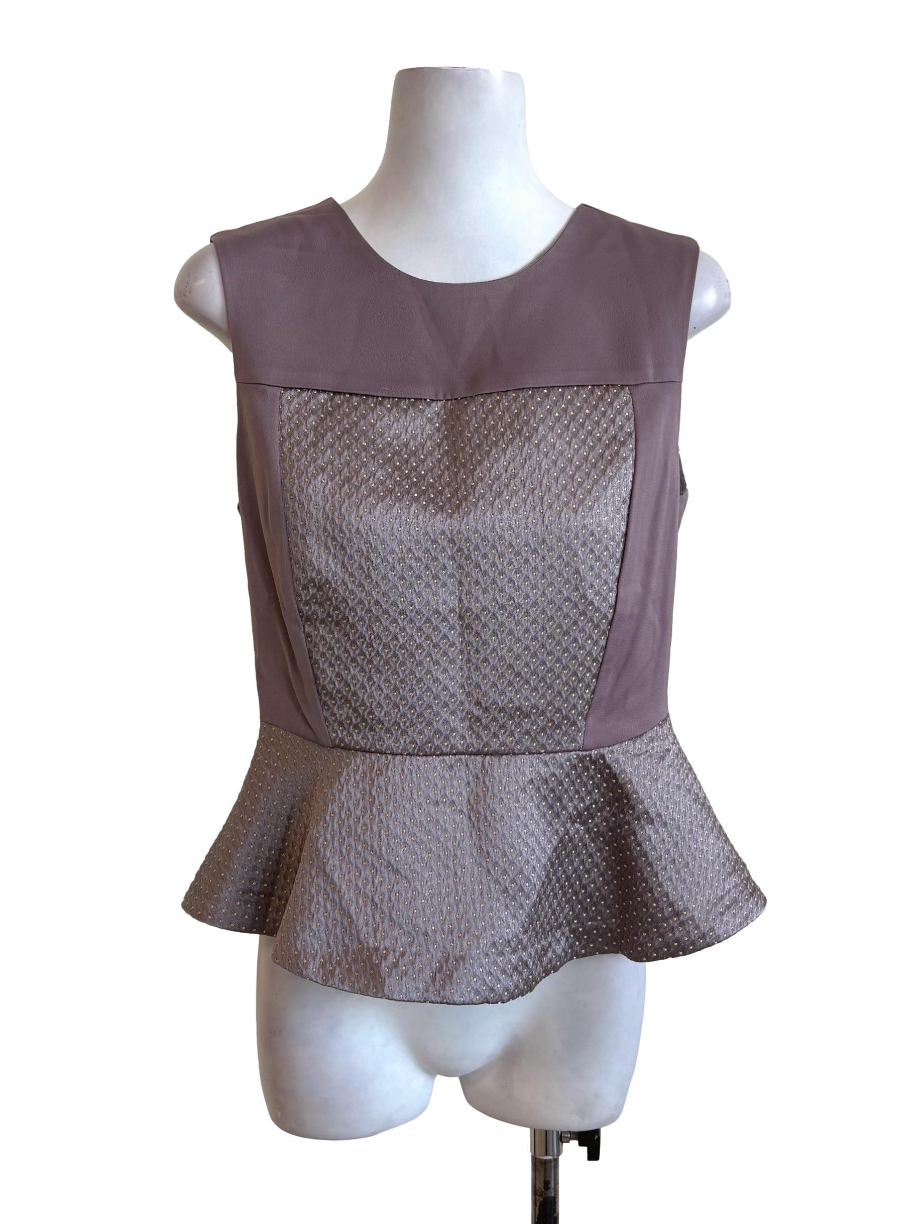 Mauve Dots Peplum Top