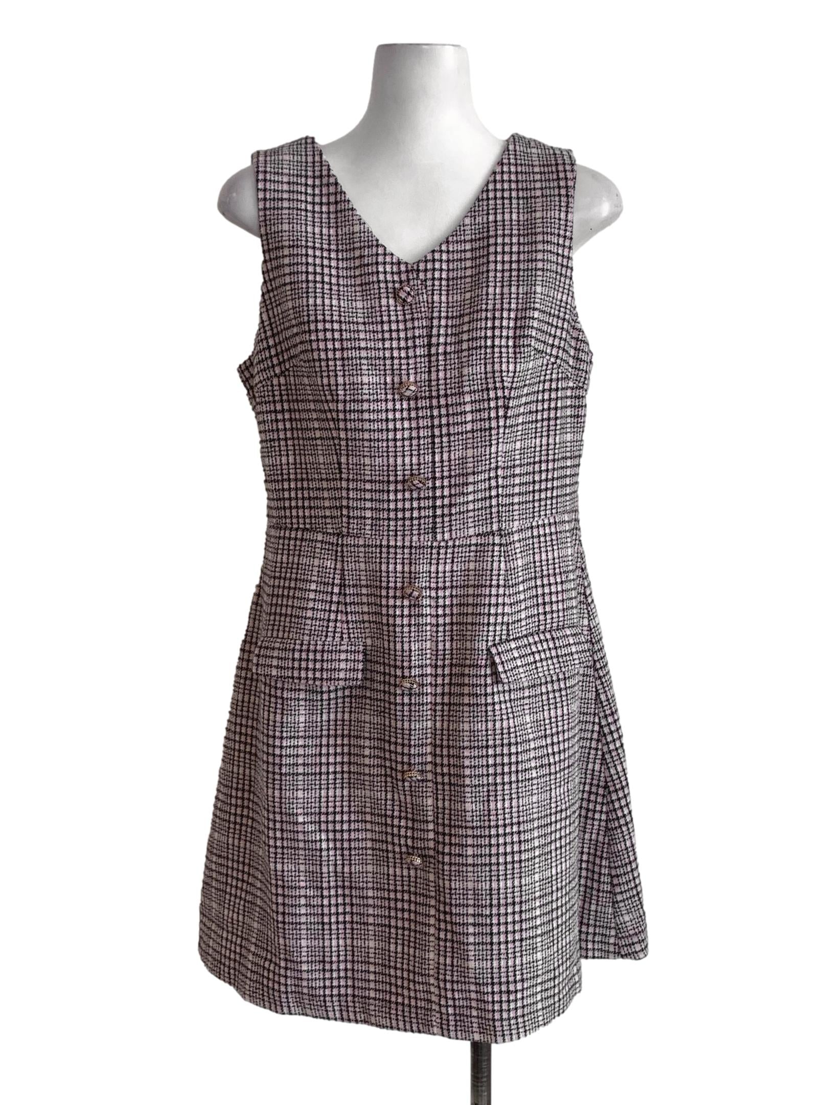 Blush Pink Nailshead A-Line Dress