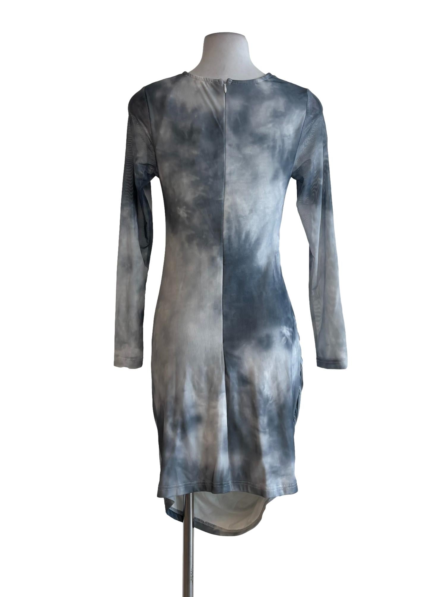 Grey Tie Dye Bodycon Dress