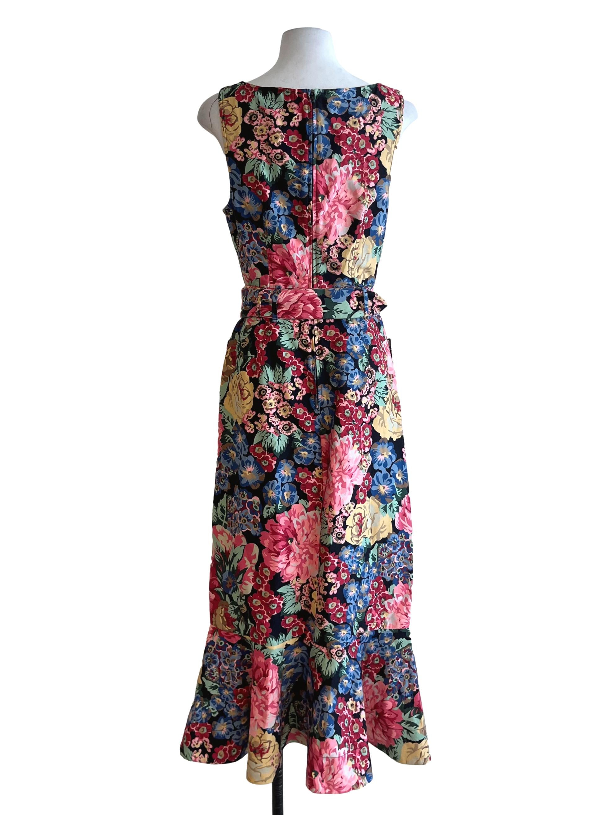 Black Floral A-Line Dress