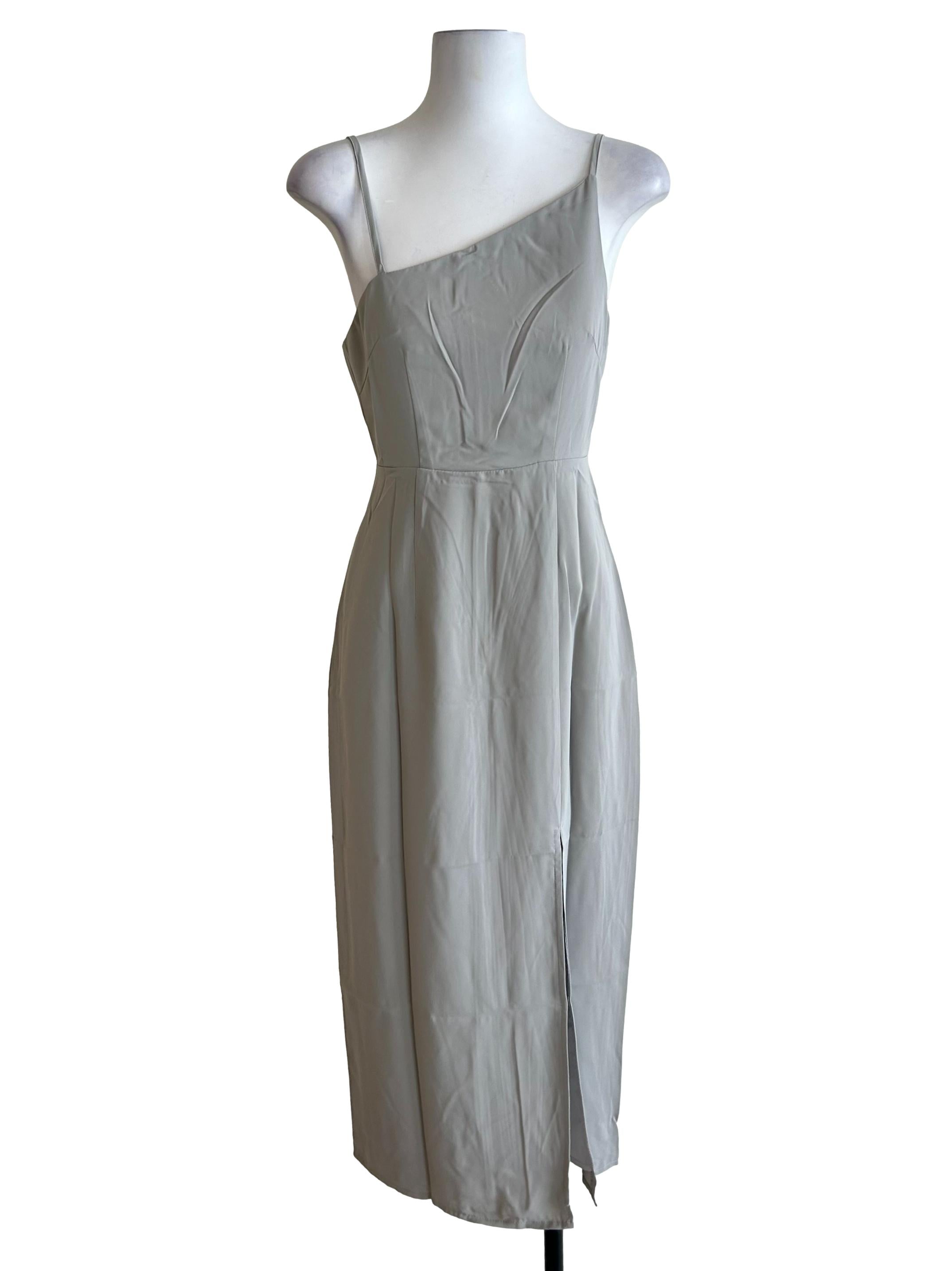 Grey Eli Asymmetrical Midi Dress