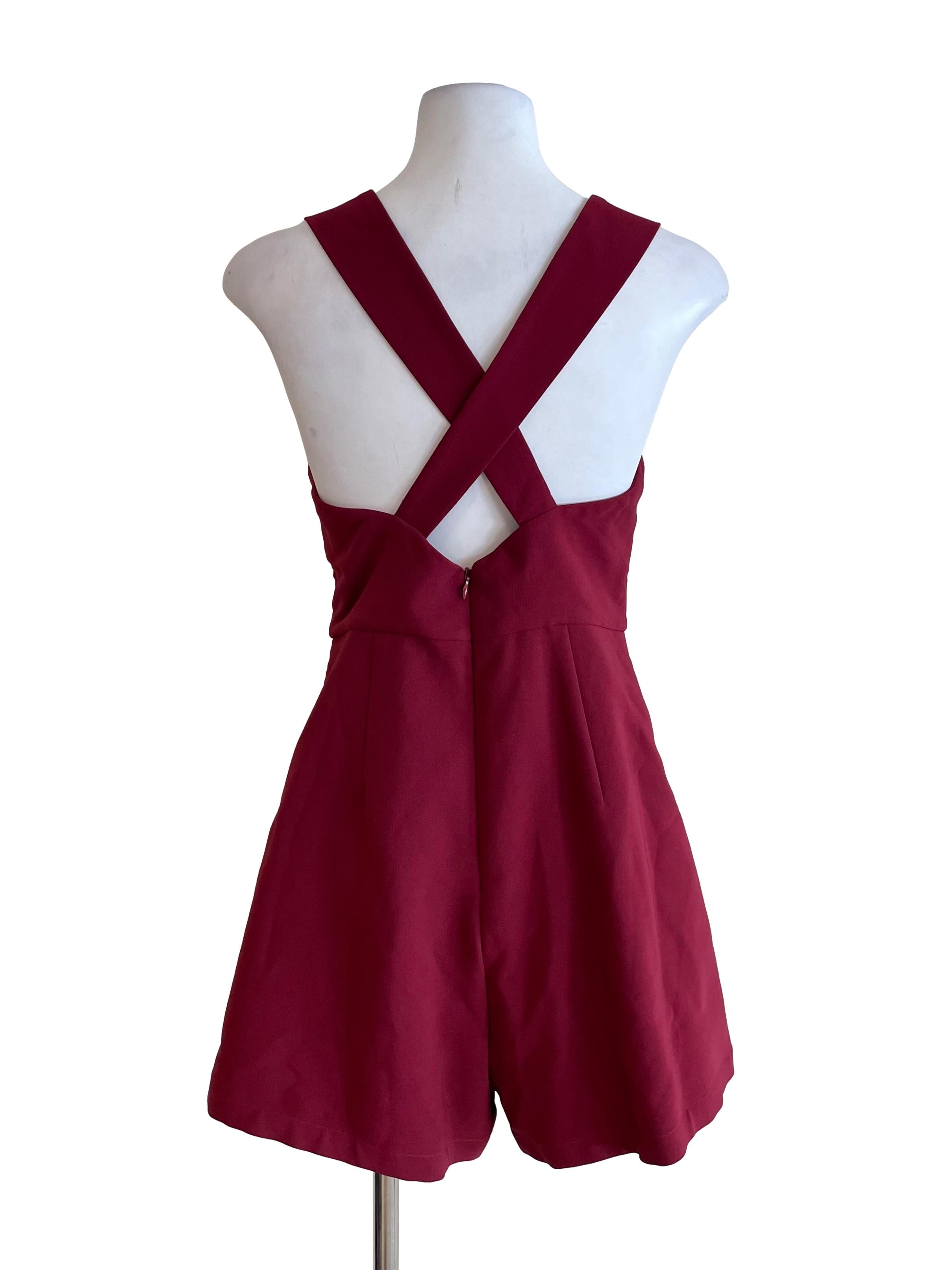 Scarlet Crossed Back Sweetheart Romper