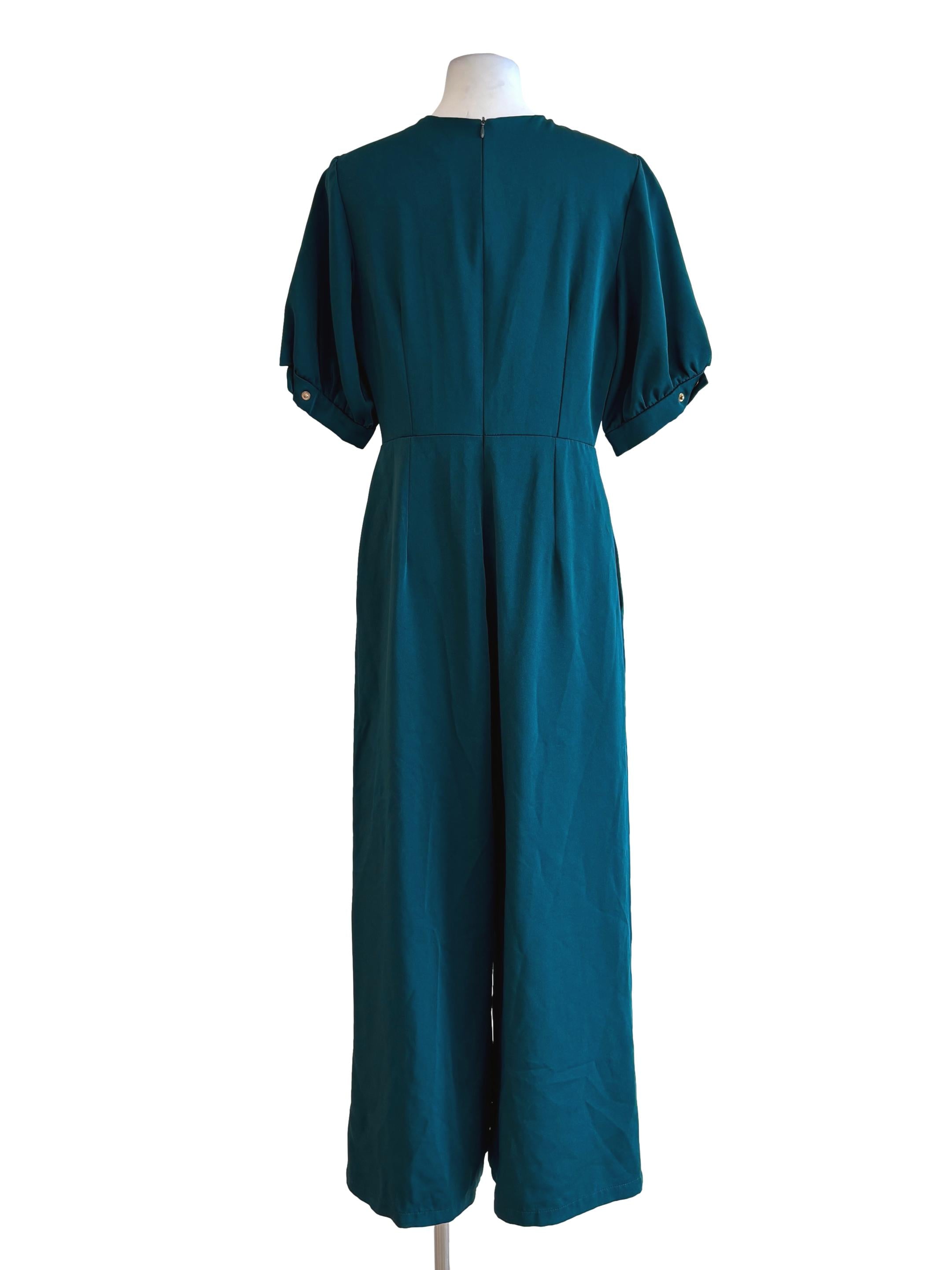 Teal Short Sleeve Jumpsuit