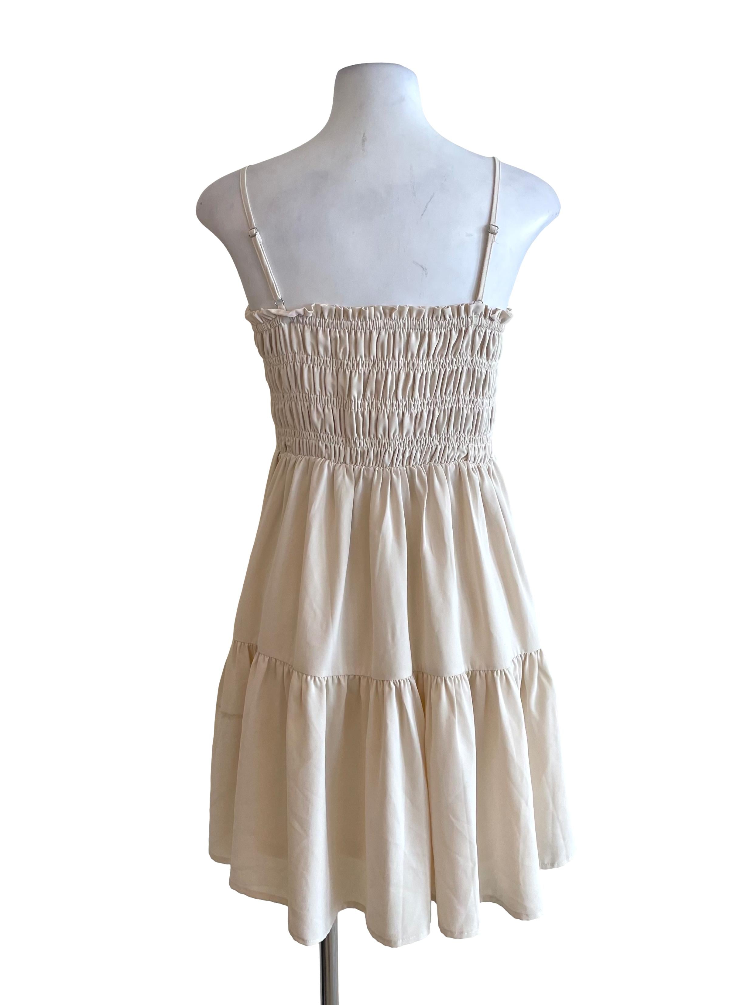 Buttermilk Shirred Cami Dress