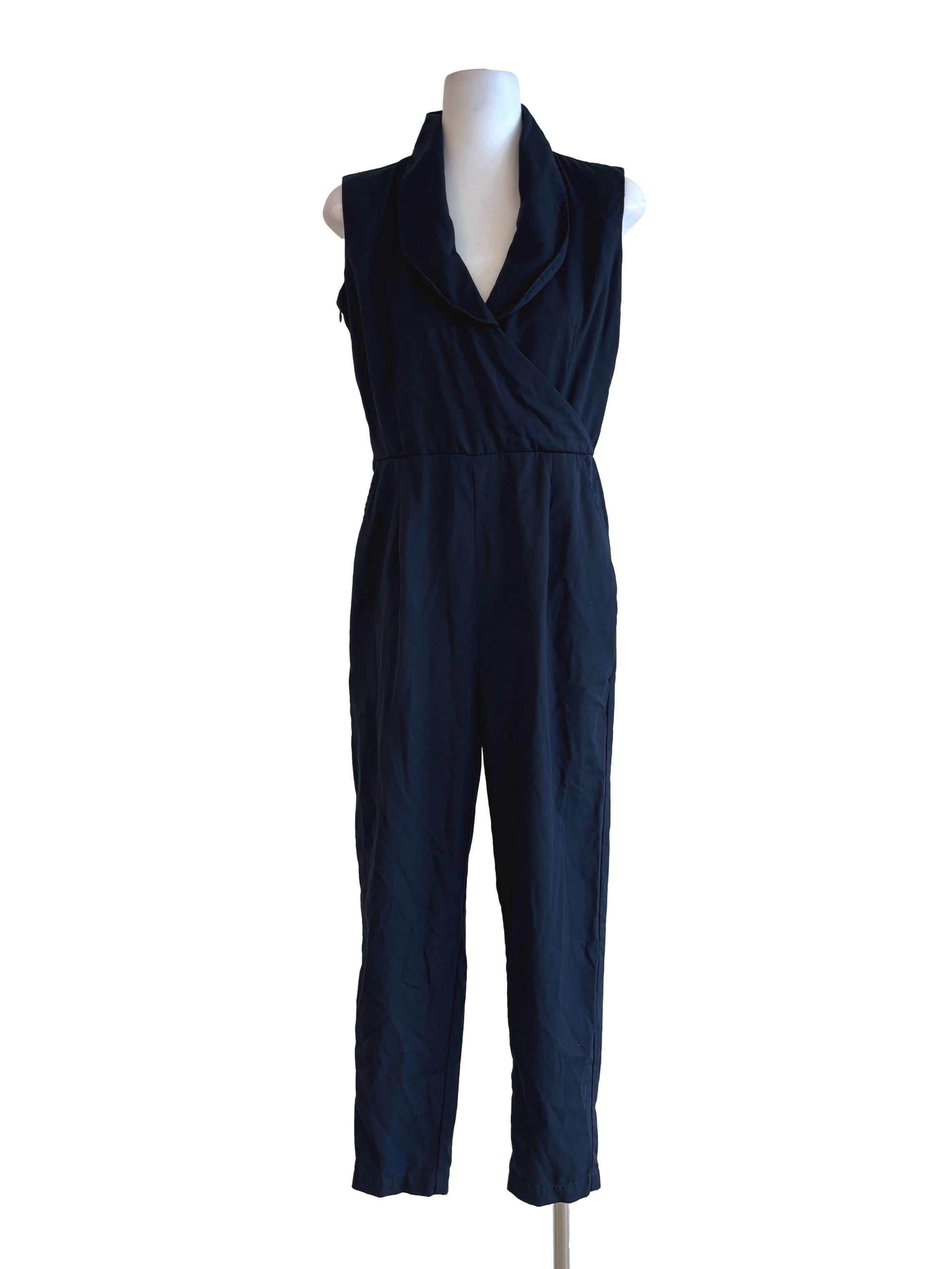 Navy Blue Sleeveless Jumpsuit