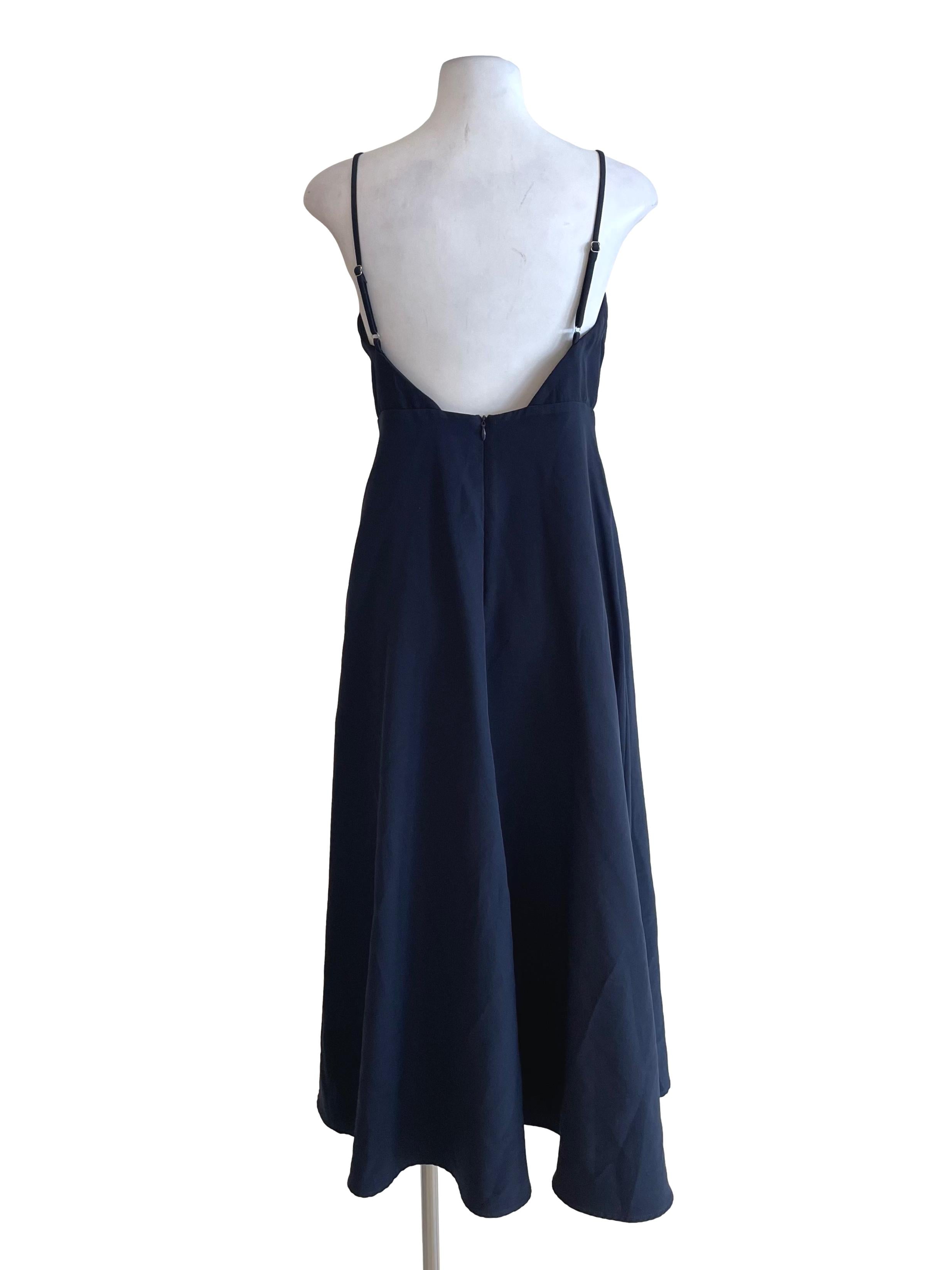 Deep Navy Long A-Line Dress