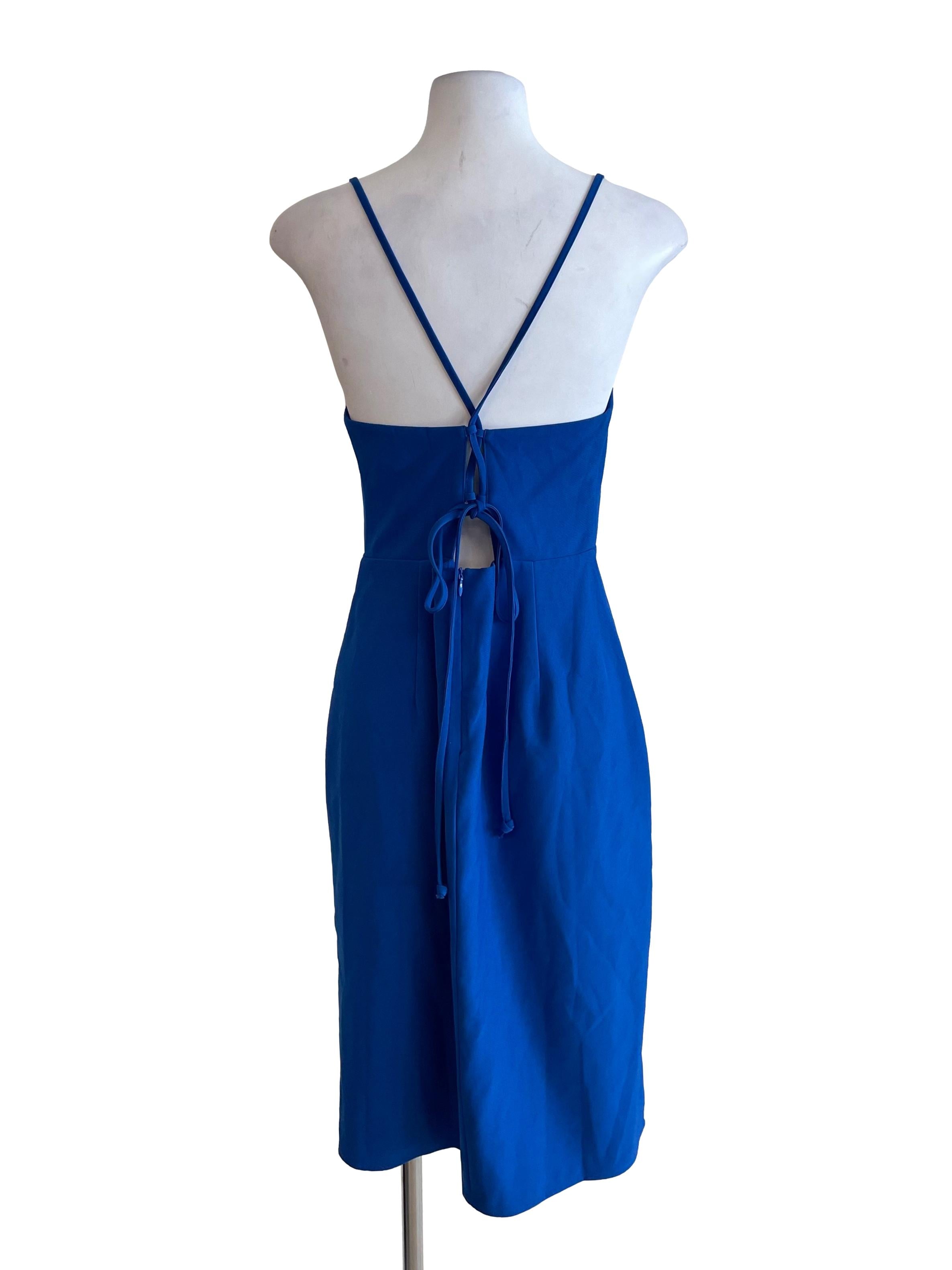 Cobalt Cross Strap Slip Dress