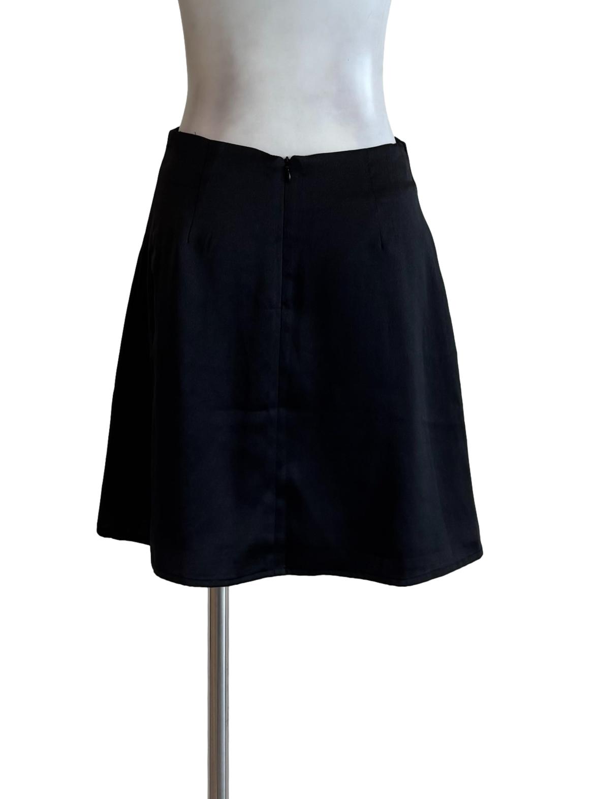 Silk Black Mini Skirt