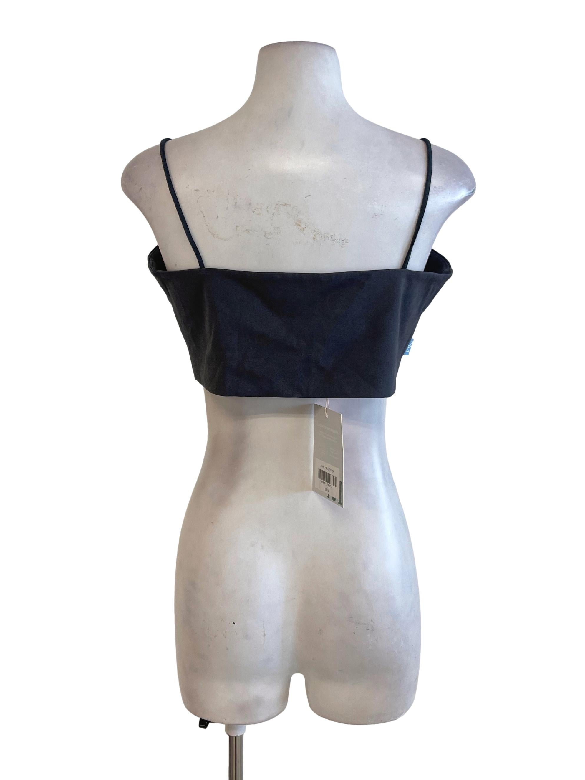 Grey Anchor Spaghetti Strap Crop Top