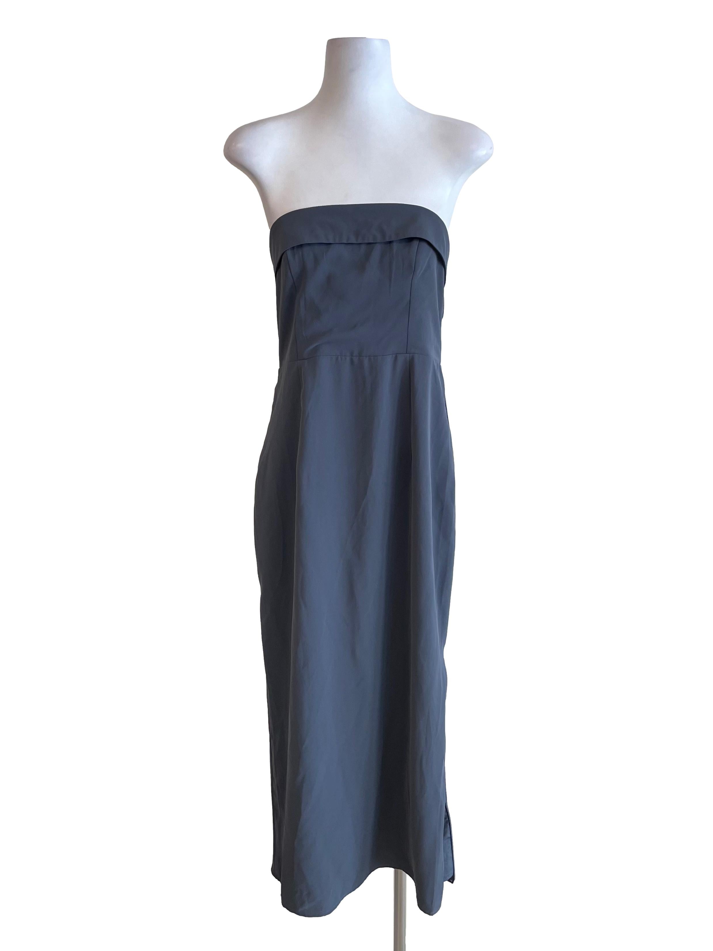 Cool Grey Strapless Bodycon Dress