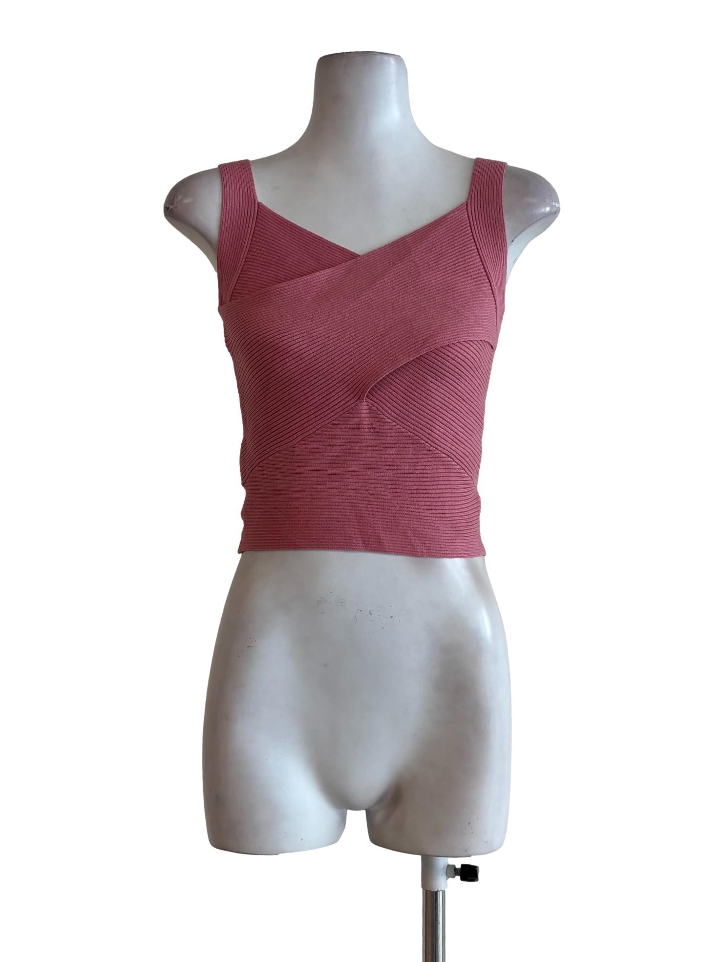 Blush Pink Ribbed Sleeveless Top