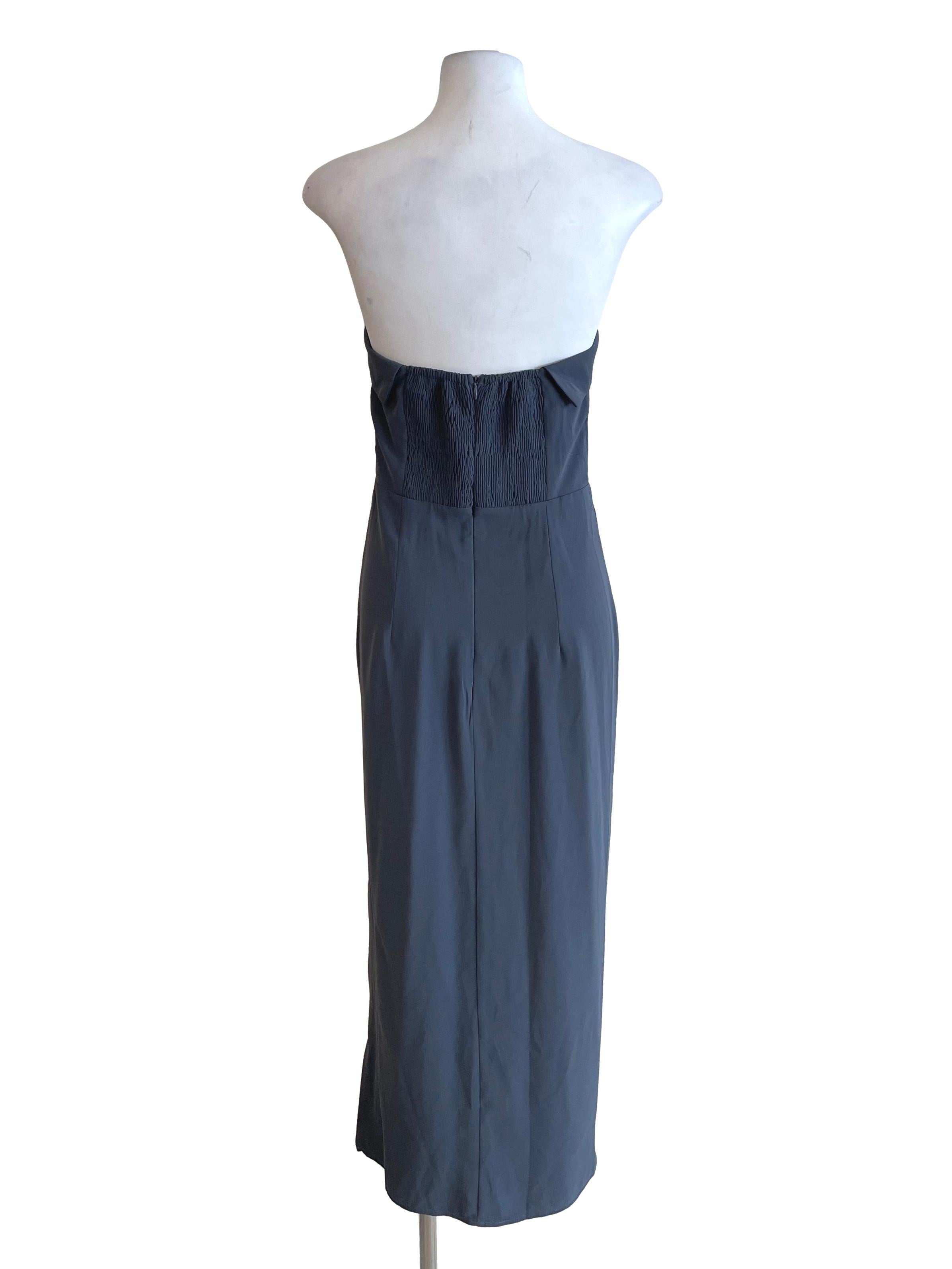 Cool Grey Strapless Bodycon Dress