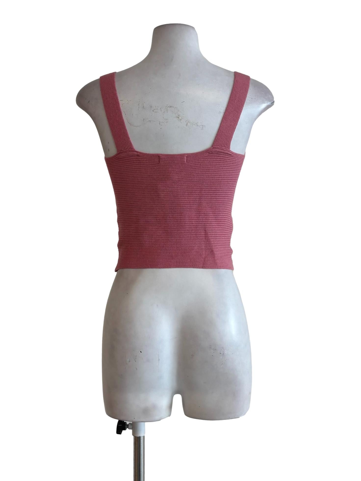 Blush Pink Ribbed Sleeveless Top