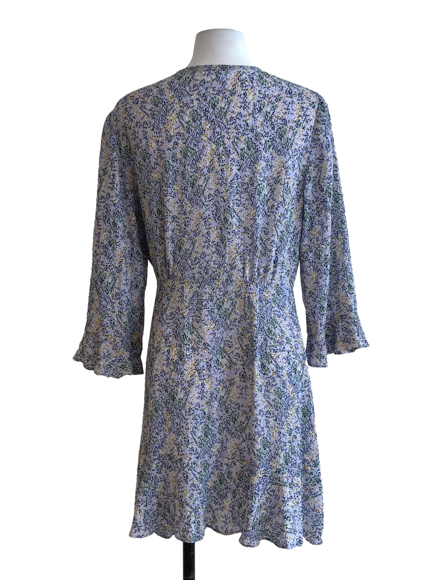 Lilac Purple Abstract Wrap Dress