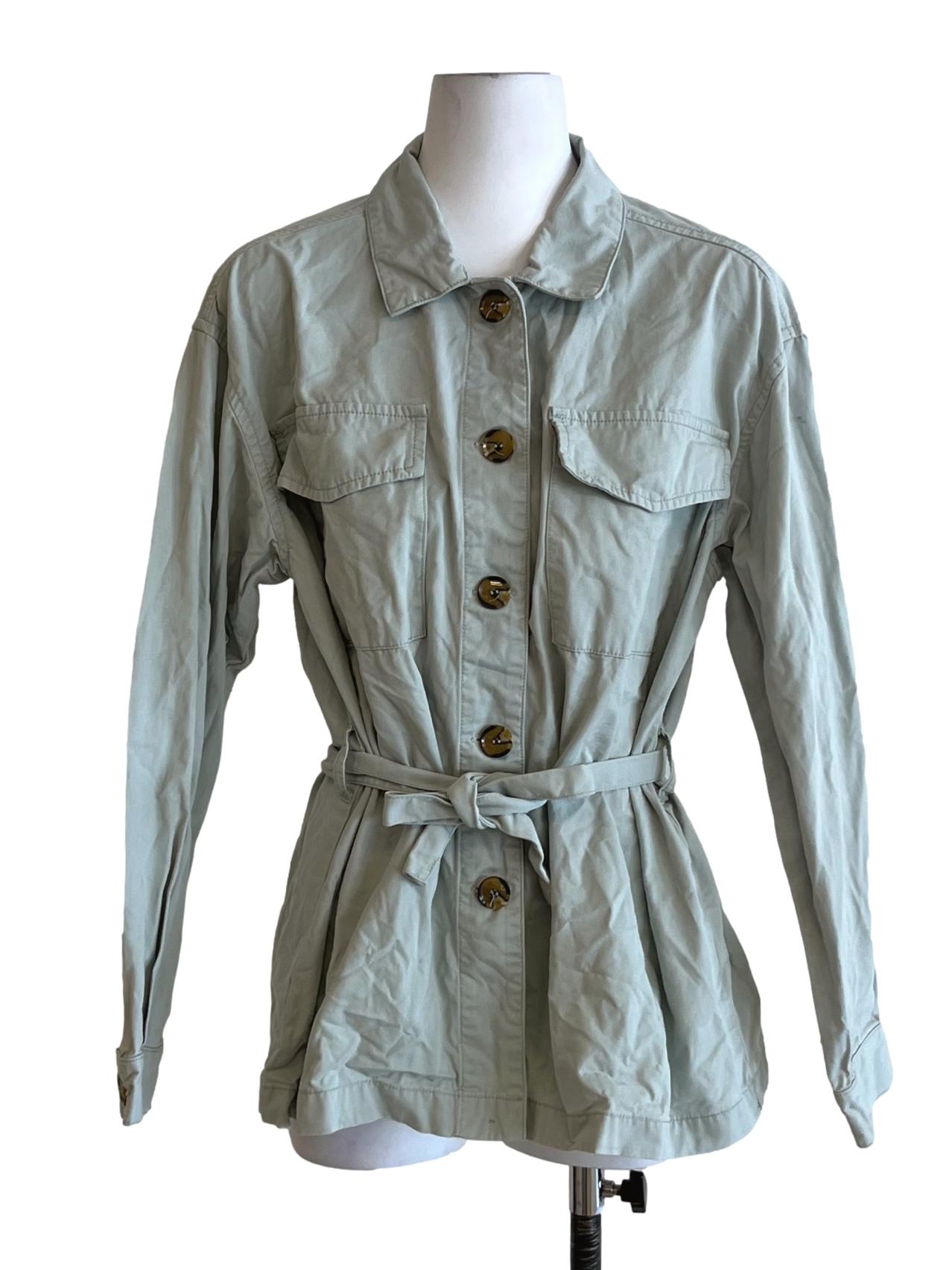 Pistachio Green Button-Down Blouse