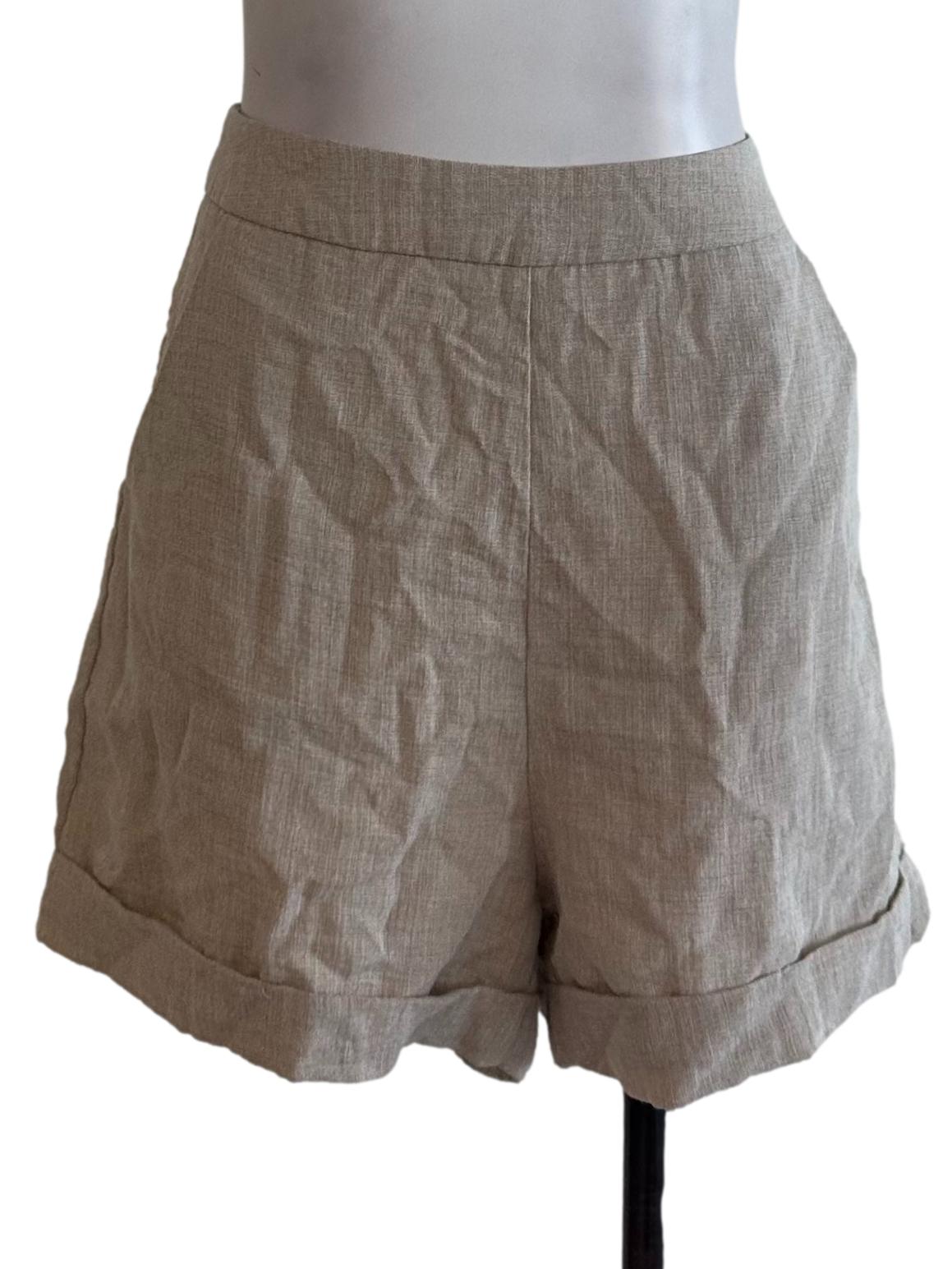 Sand Beige Plain Shorts